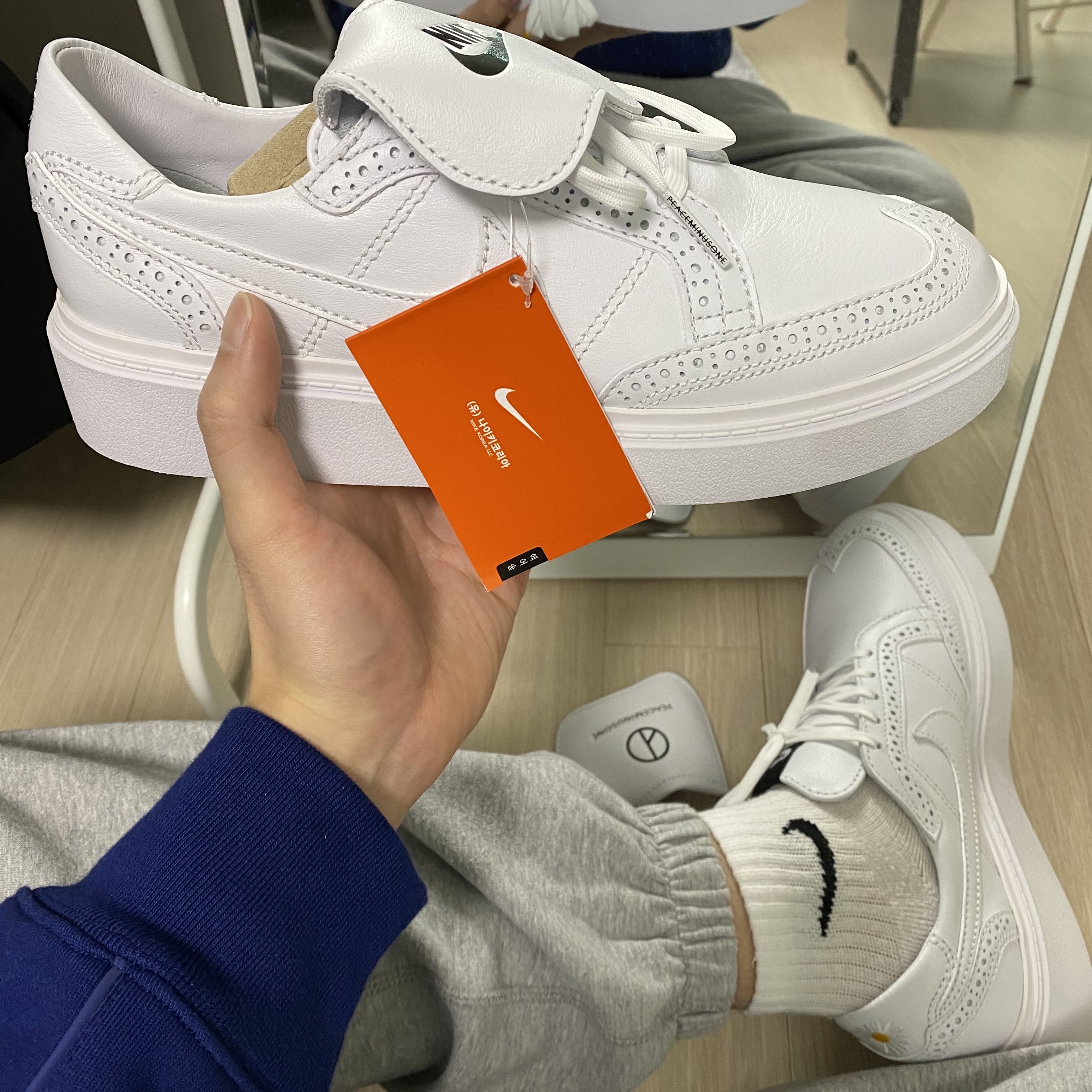 Nike x Peaceminusone Kwondo1 White 착용 스타일 - 1