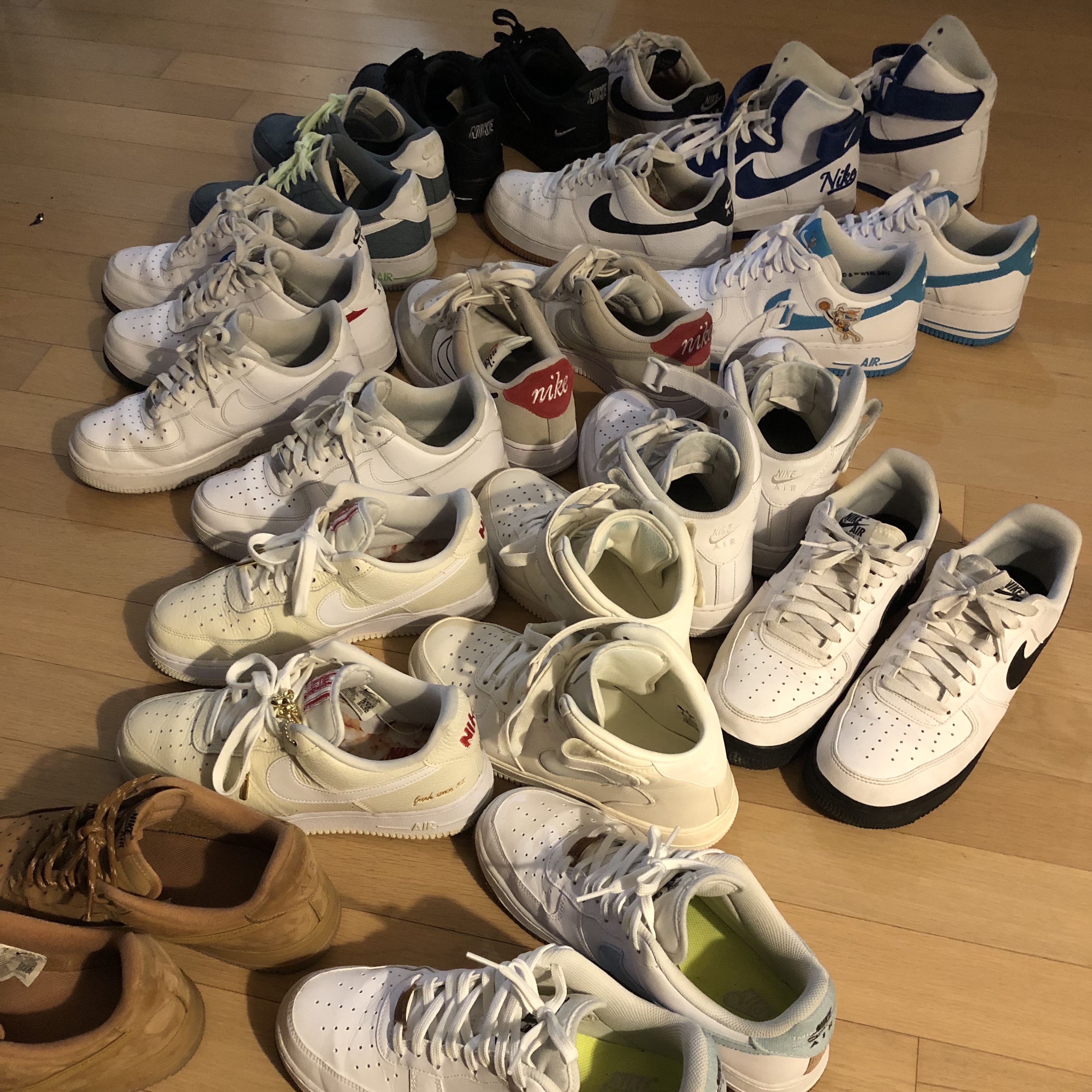 Nike Air Force 1 '07 Low White, Nike Air Force 1 Low Flax 착용 스타일