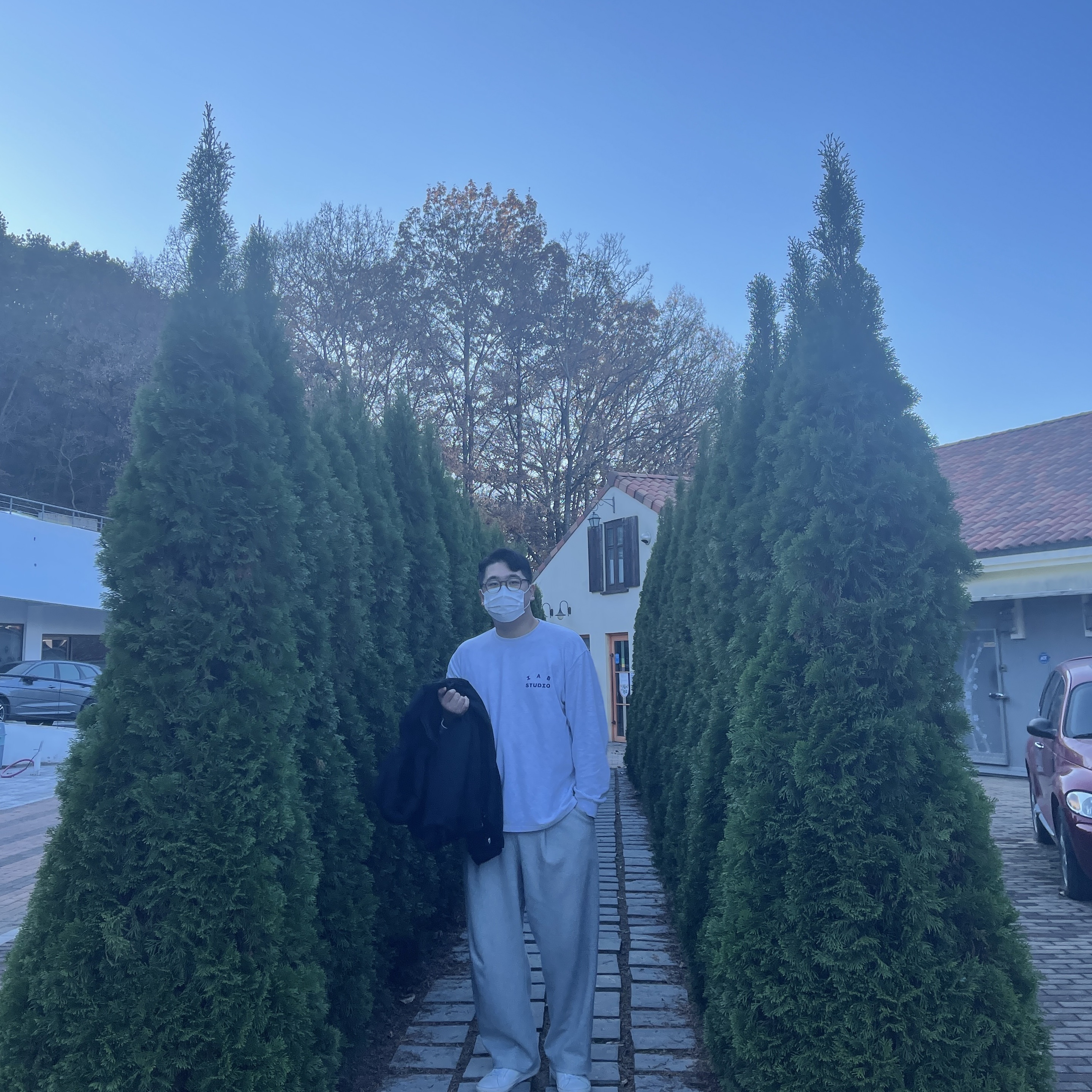IAB Studio Long Sleeve Light Gray, Common Projects Original Achilles Low White 착용 스타일 - 1