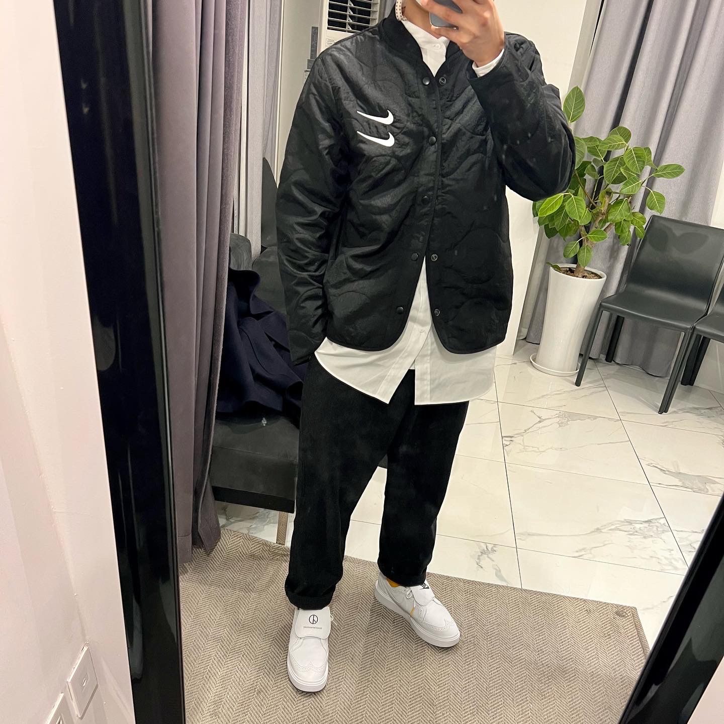Nike x Peaceminusone Kwondo1 White 착용 스타일 - 4