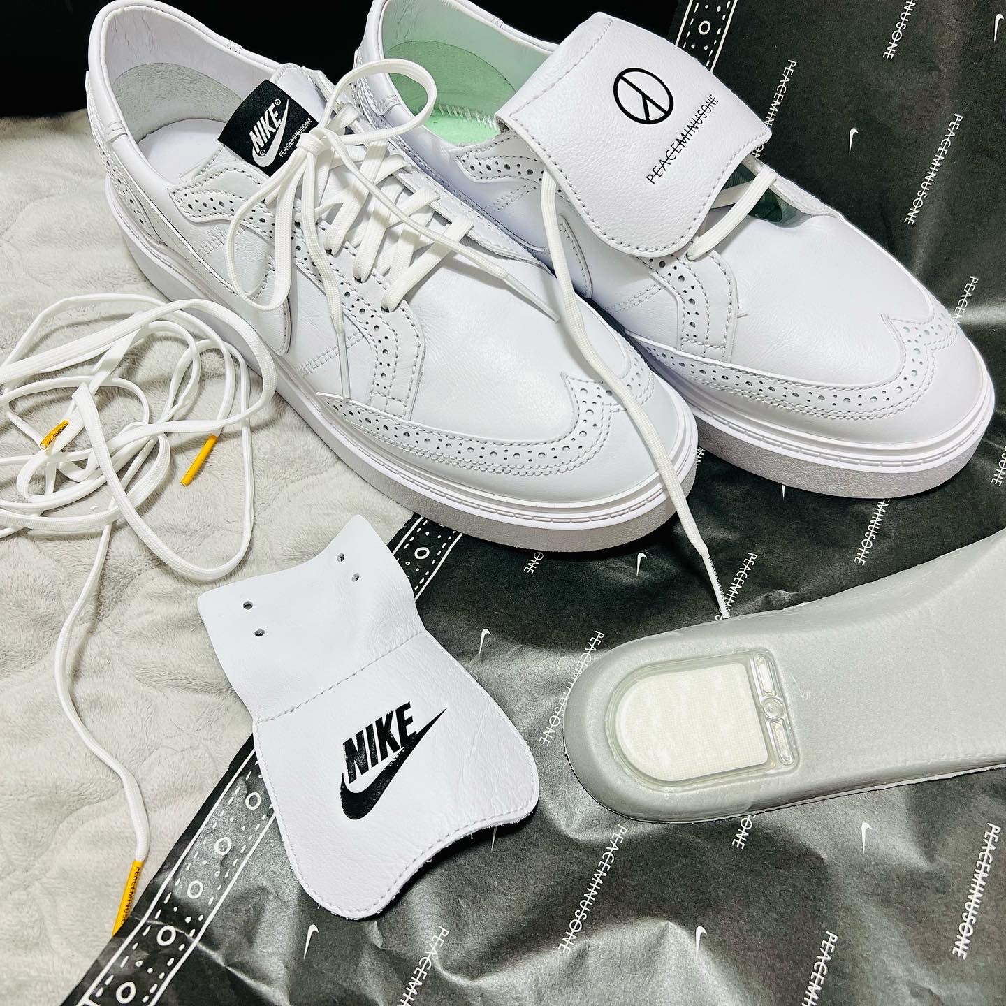 Nike x Peaceminusone Kwondo1 White 착용 스타일 - 5