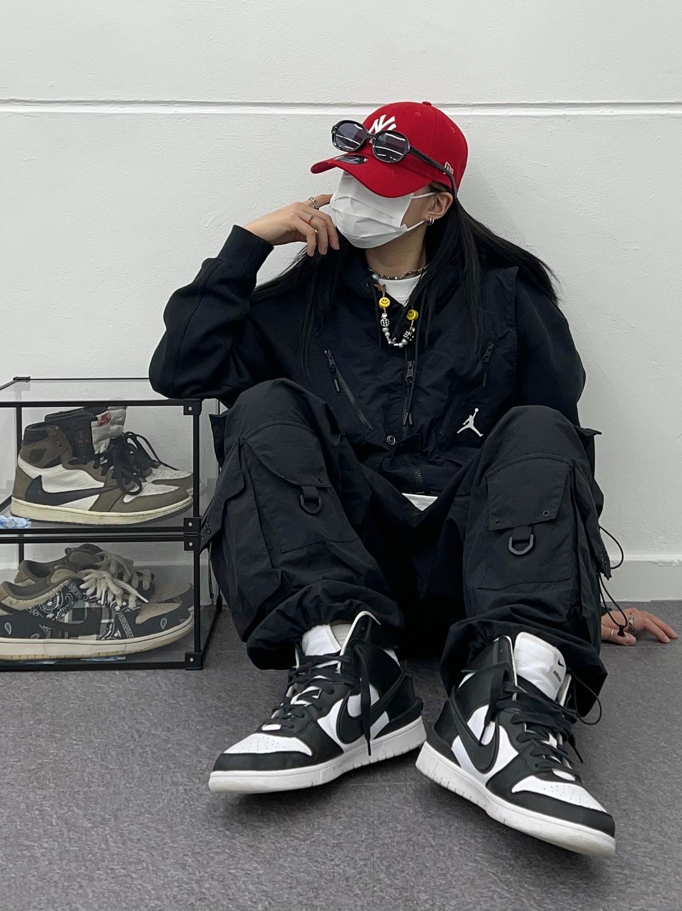 Jordan 1 x Travis Scott Retro High OG SP Mocha, Nike x Travis Scott SB Dunk Low 착용 스타일