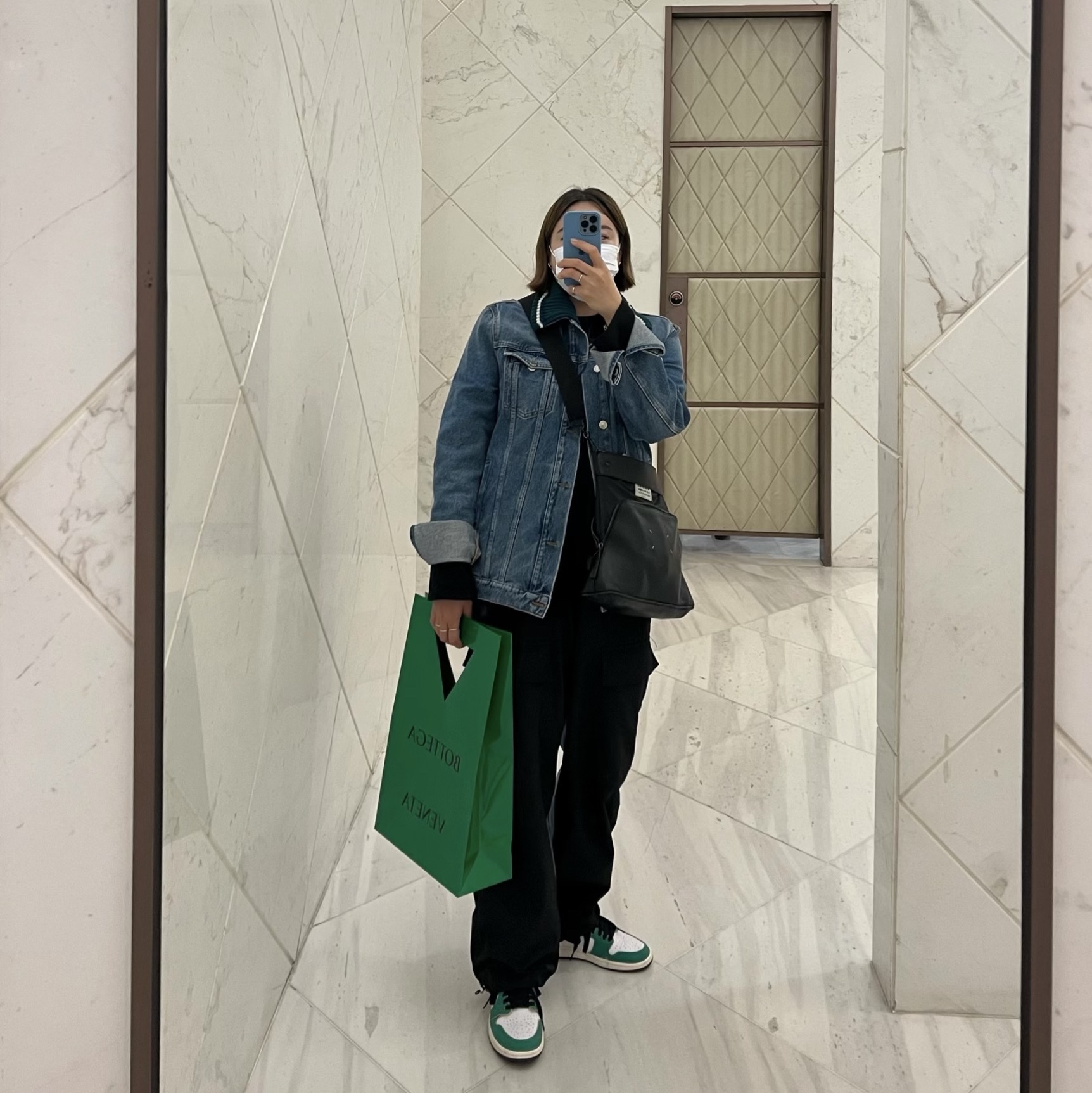 (W) Jordan 1 Retro High OG Lucky Green 착용 스타일 - 1
