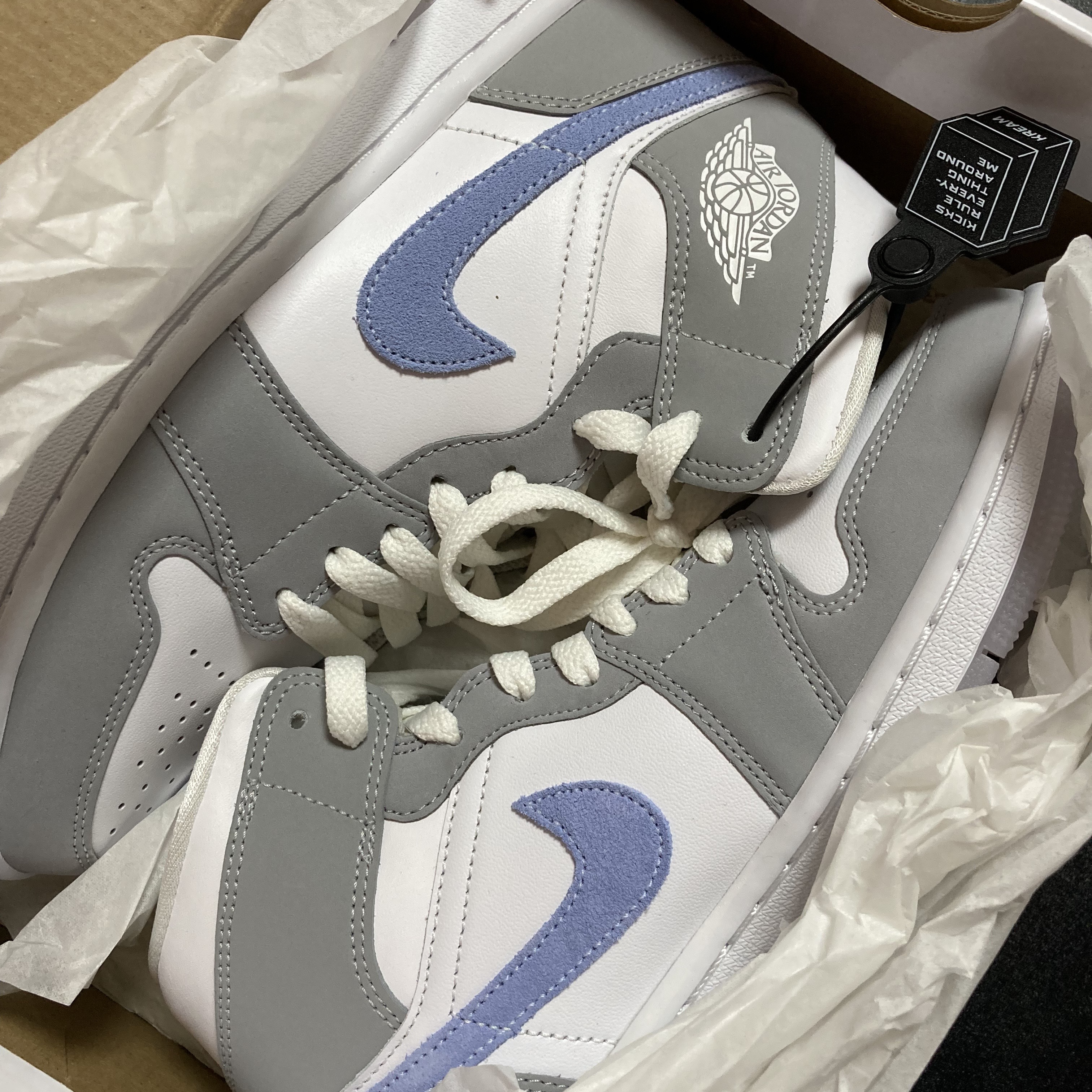 (W) Jordan 1 Mid Wolf Grey 착용 스타일 - 2