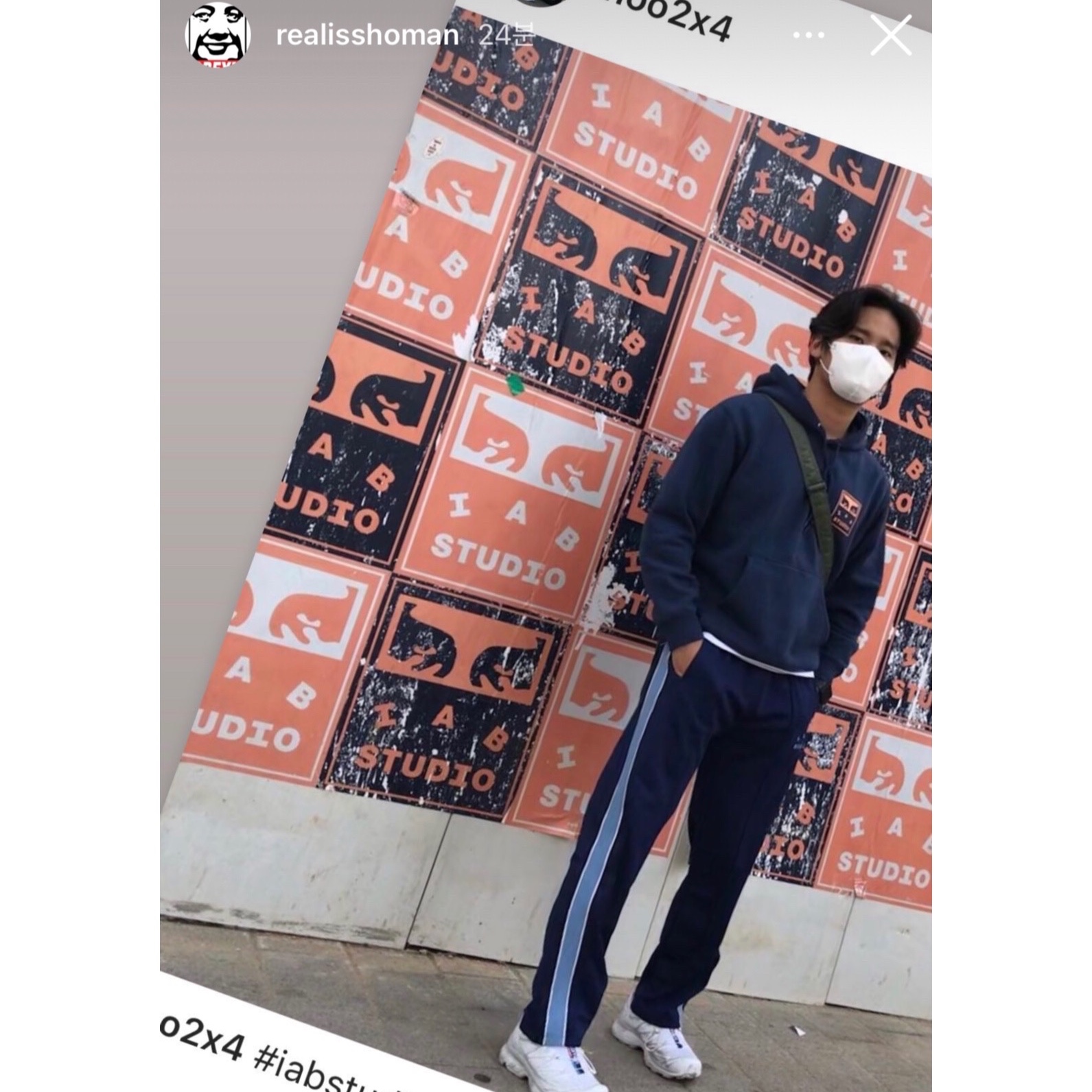 IAB Studio x Obey Eyes Icon Hoodie Oceana, IAB Studio Track Pants Navy - 21SS 착용 스타일