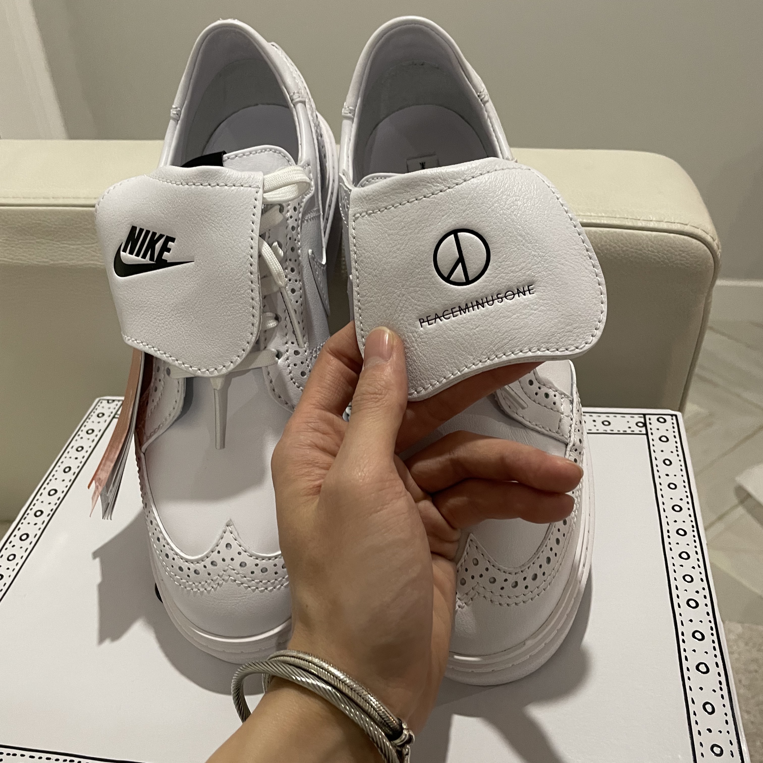 Nike x Peaceminusone Kwondo1 White 착용 스타일 - 2