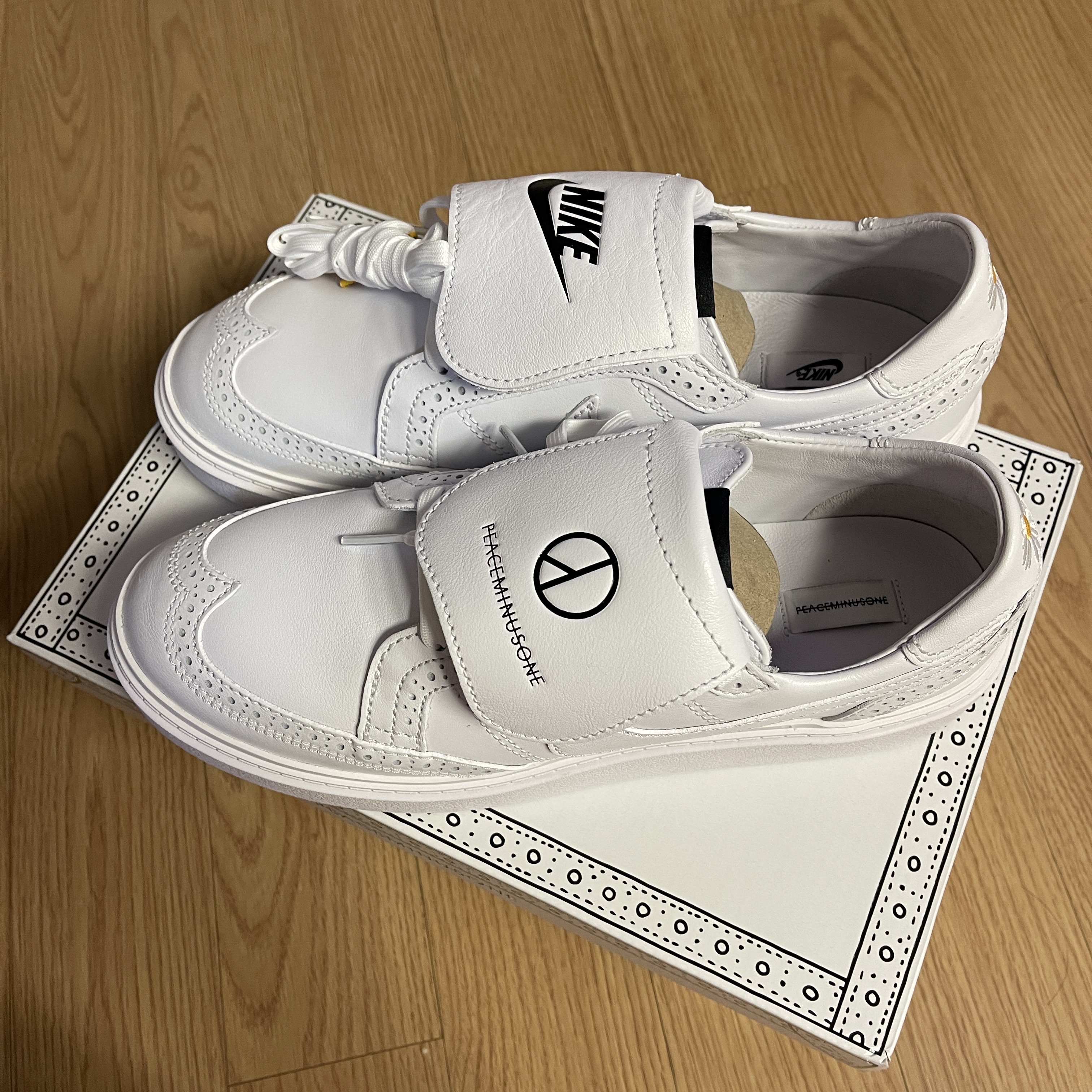 Nike x Peaceminusone Kwondo1 White 착용 스타일 - 2
