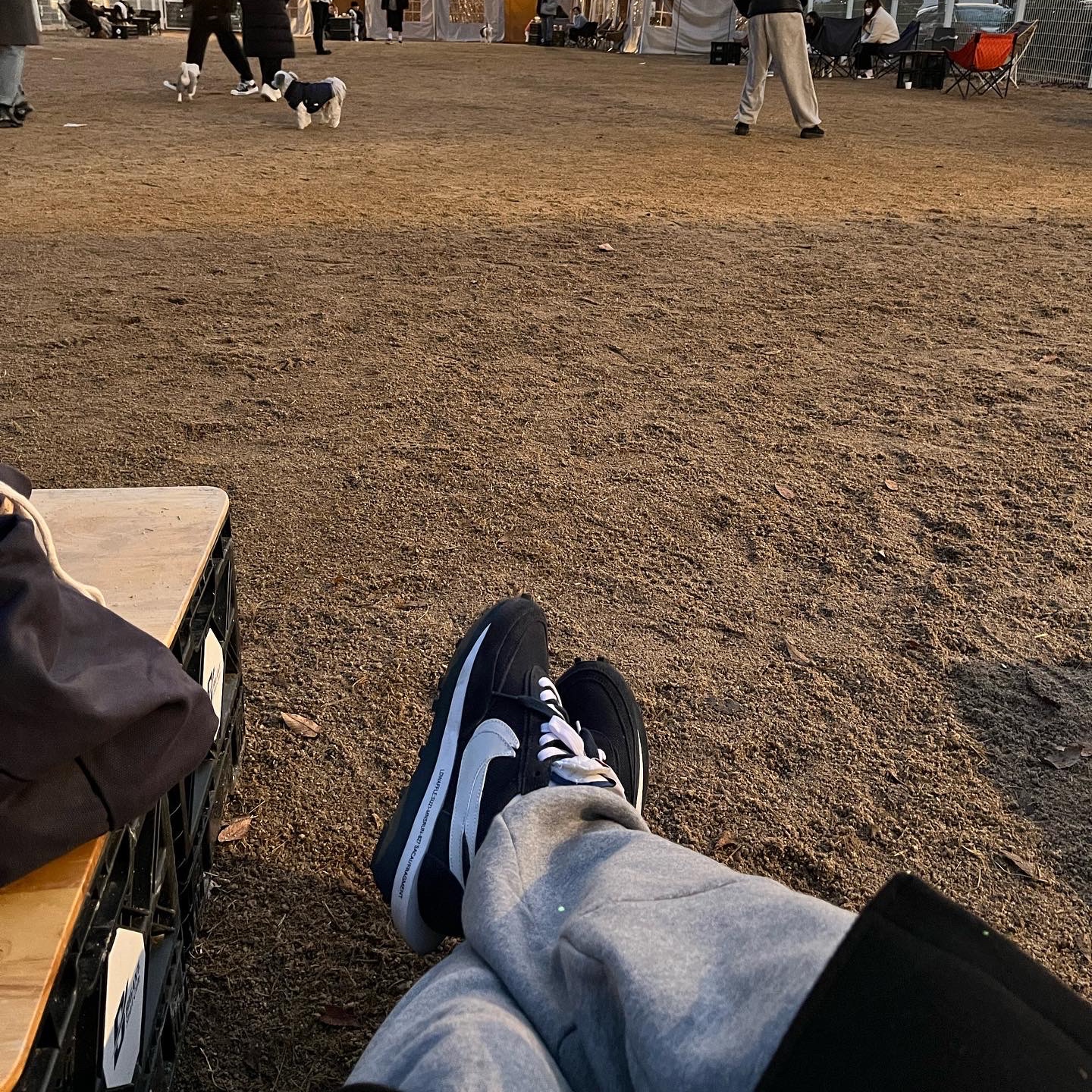 Nike x Sacai x Fragment LDWaffle Blackened Blue 착용 스타일 - 1