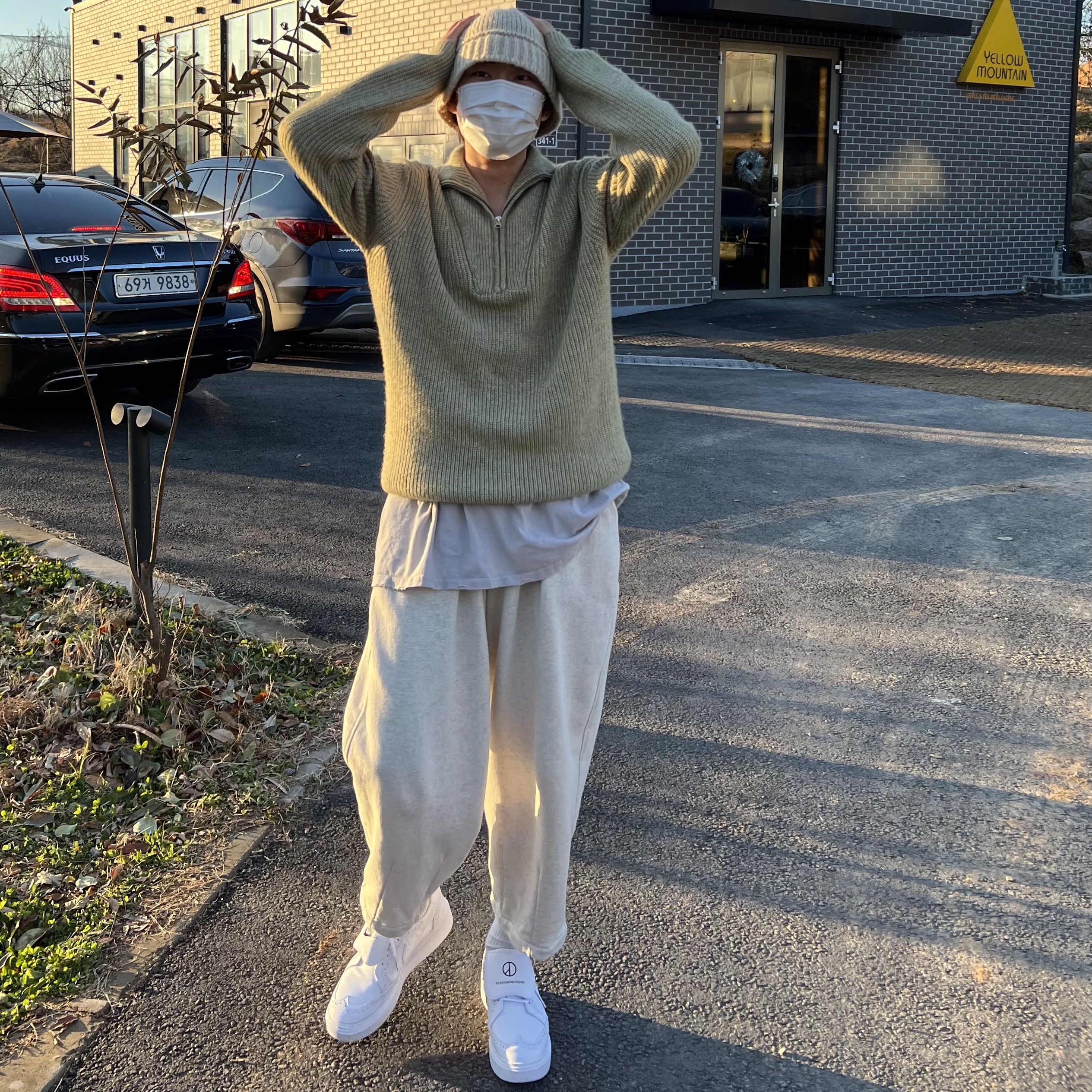 Nike x Peaceminusone Kwondo1 White 착용 스타일 - 2