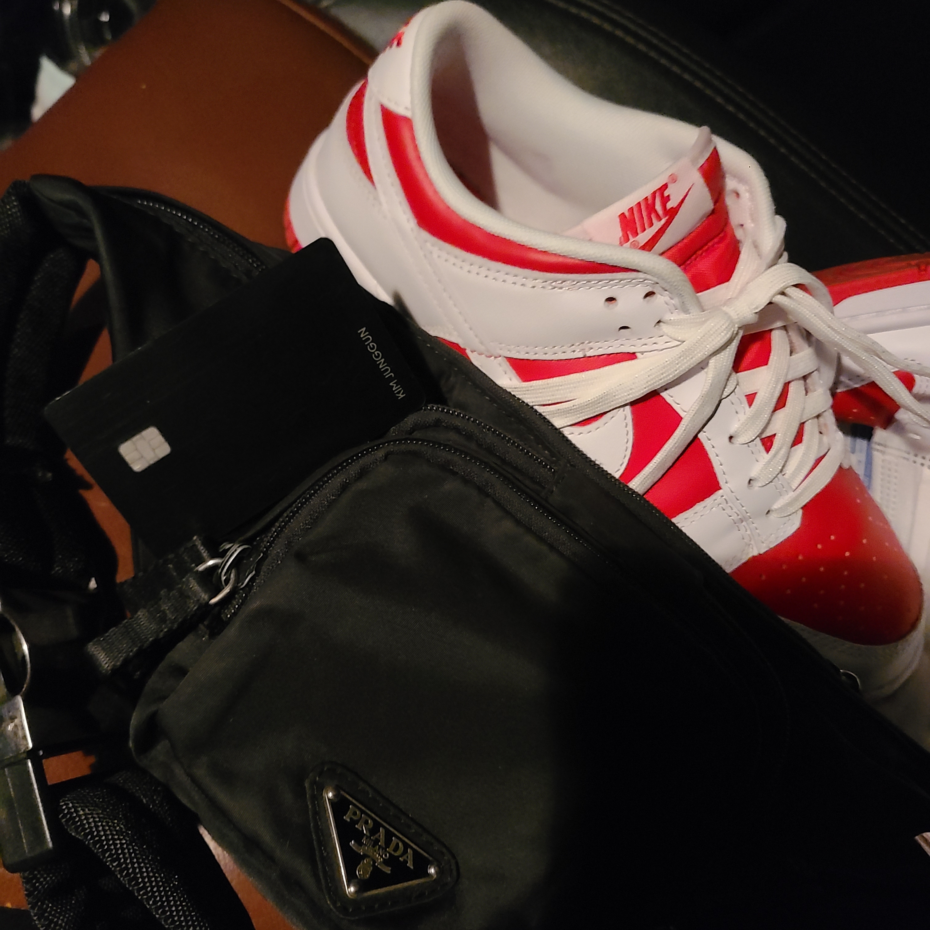 Nike Dunk Low Retro Championship Red 착용 스타일