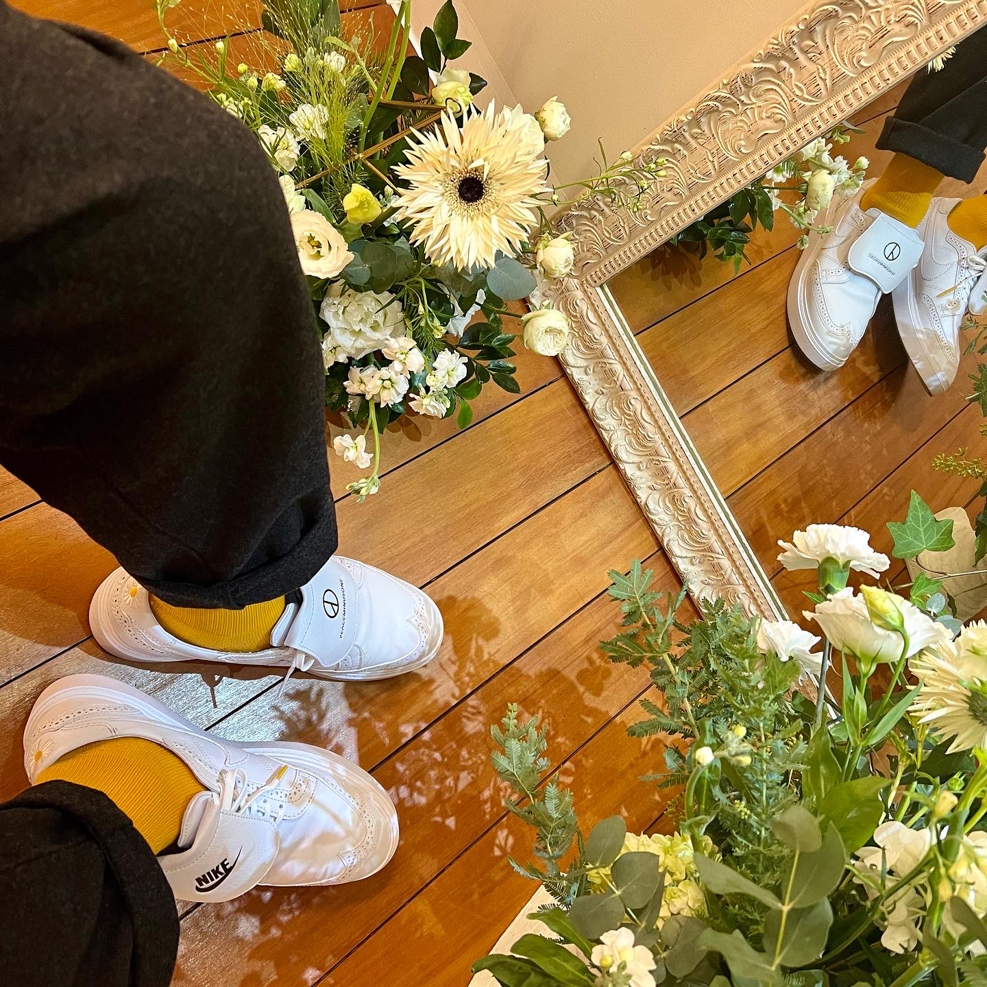 Nike x Peaceminusone Kwondo1 White 착용 스타일 - 1