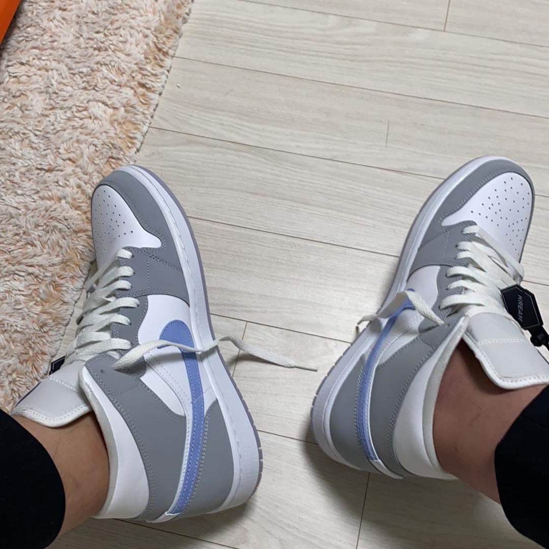 (W) Jordan 1 Mid Wolf Grey, Nike x Peaceminusone Air Force 1 Low Para-Noise 2.0 착용 스타일 - 1