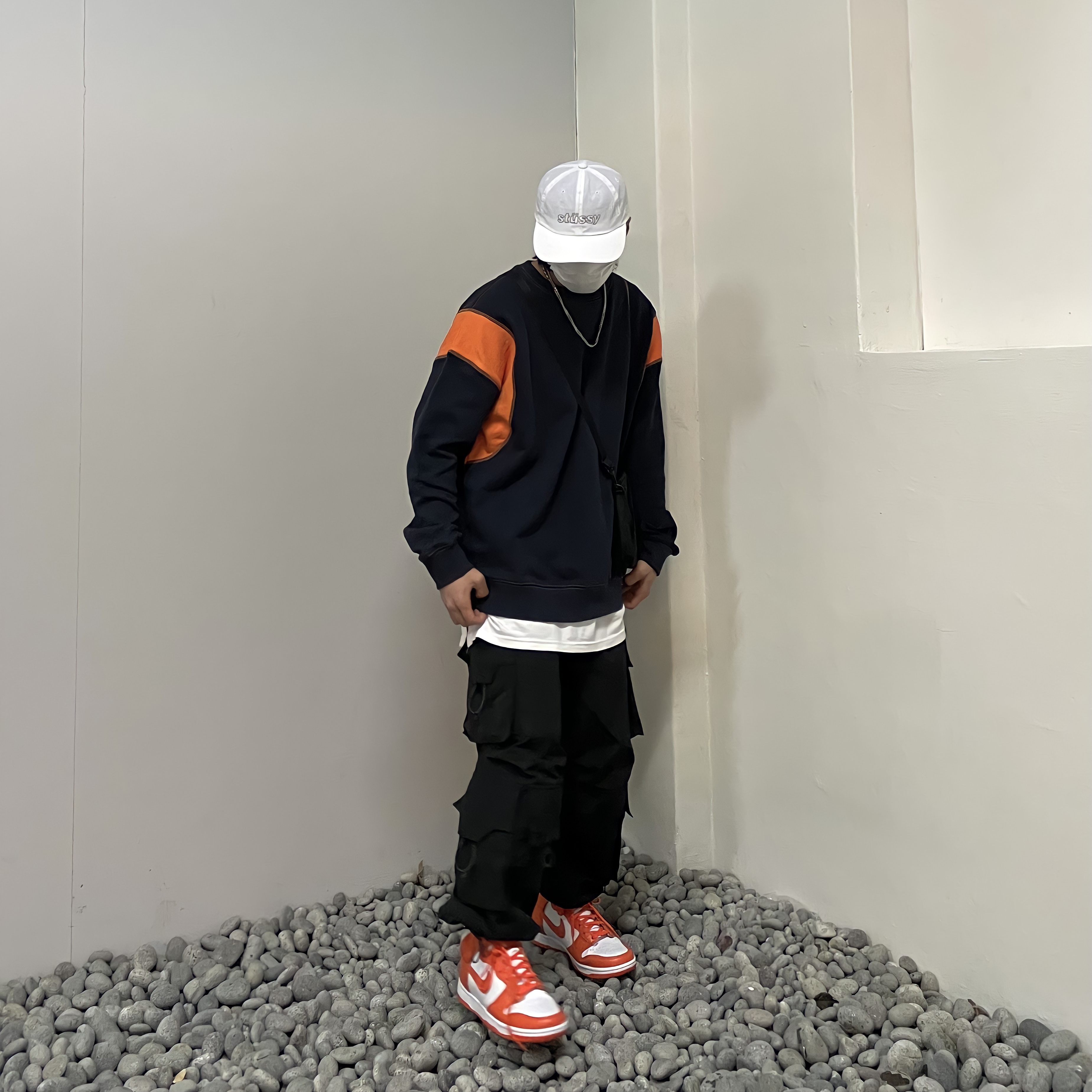 Nike Dunk High Retro Orange Blaze 착용 스타일 - 2