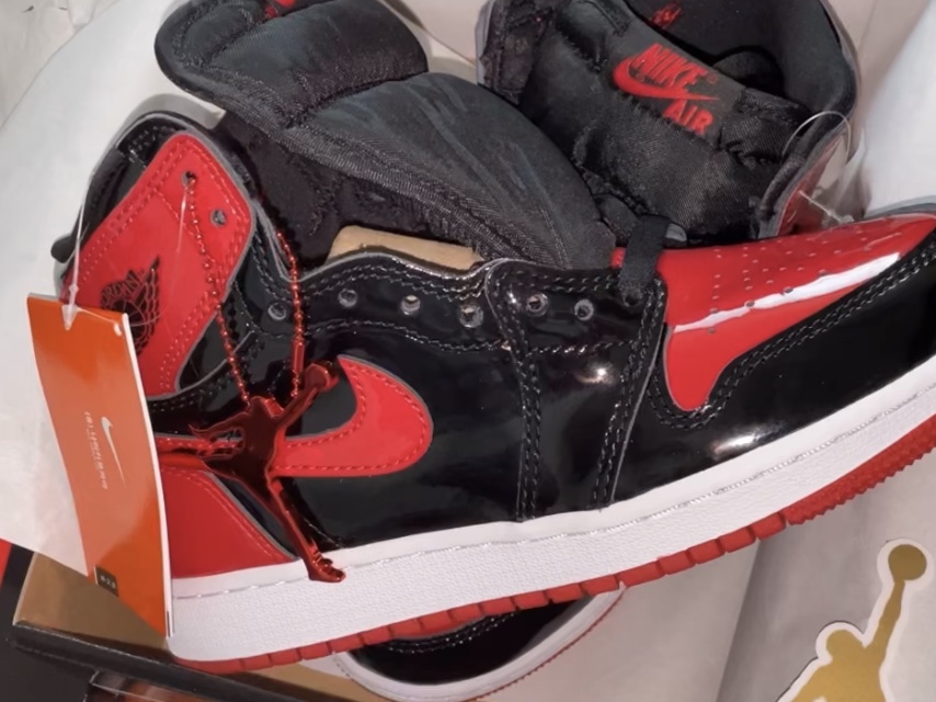 (GS) Jordan 1 Retro High OG Patent Bred, Jordan 1 Retro High OG Patent Bred 착용 스타일