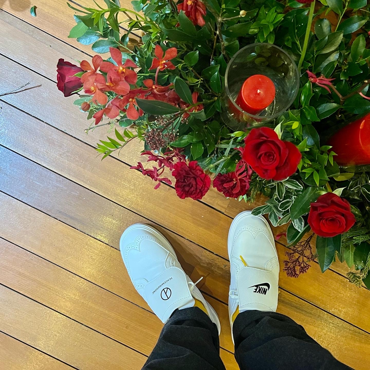 Nike x Peaceminusone Kwondo1 White 착용 스타일 - 5