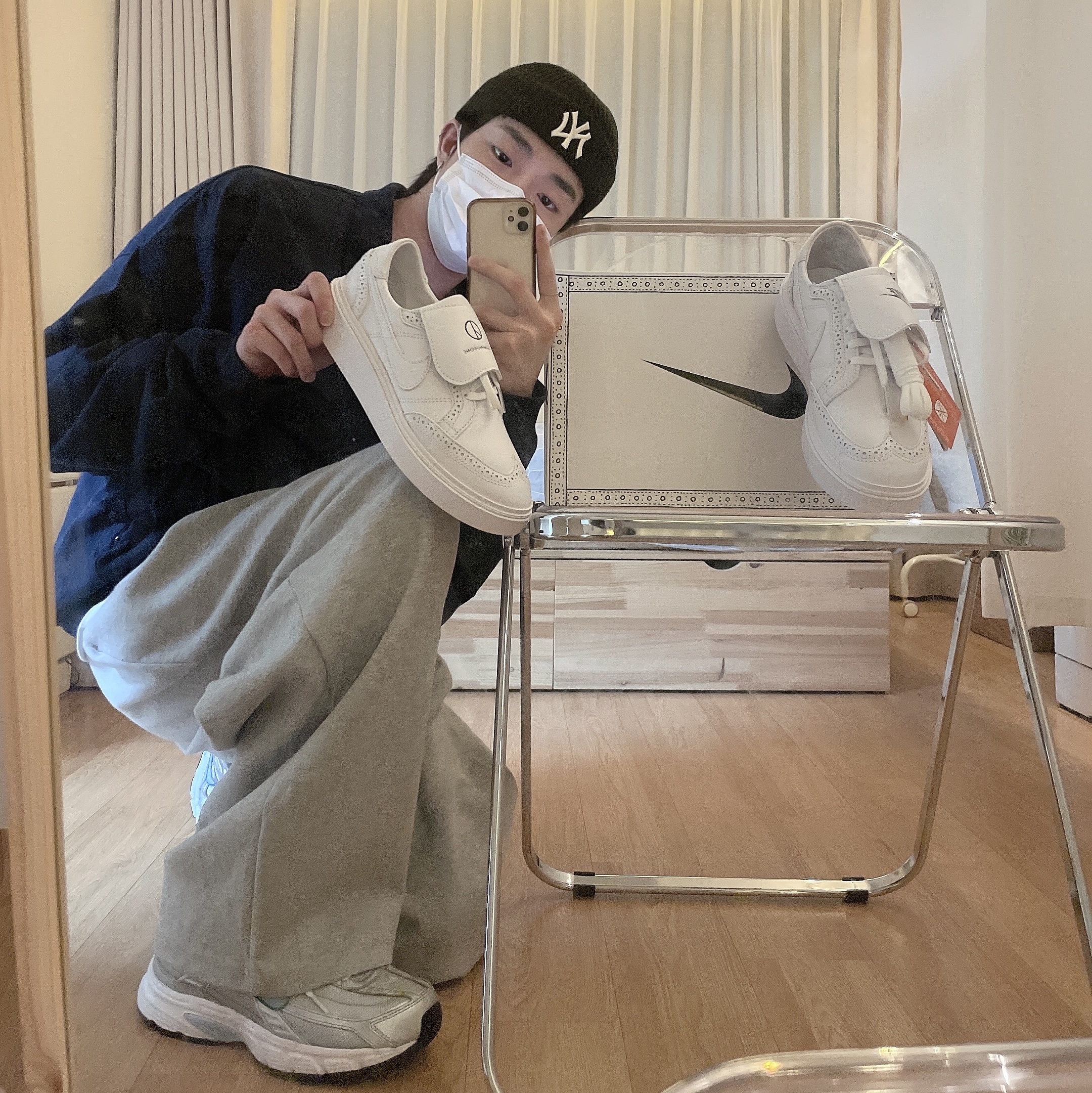 Nike x Peaceminusone Kwondo1 White 착용 스타일