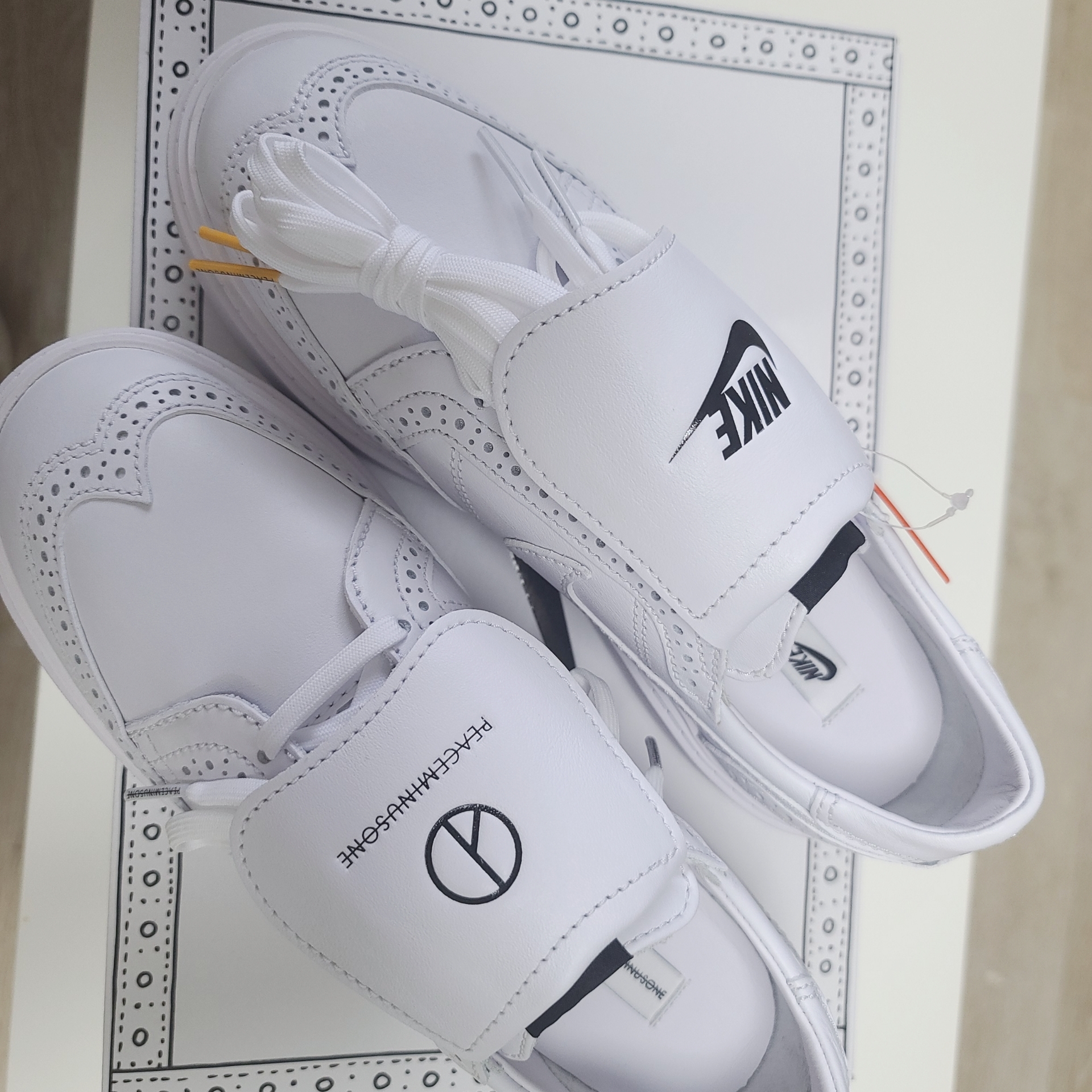 Nike x Peaceminusone Kwondo1 White 착용 스타일 - 2