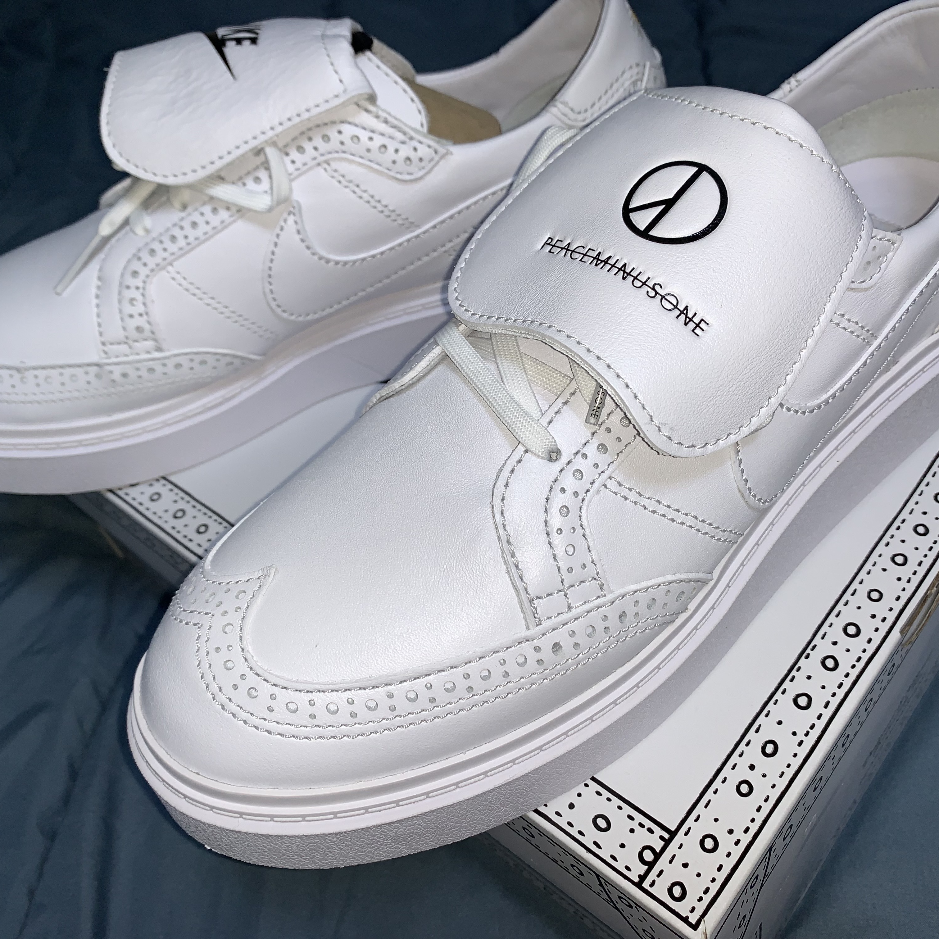 Nike x Peaceminusone Kwondo1 White 착용 스타일 - 3