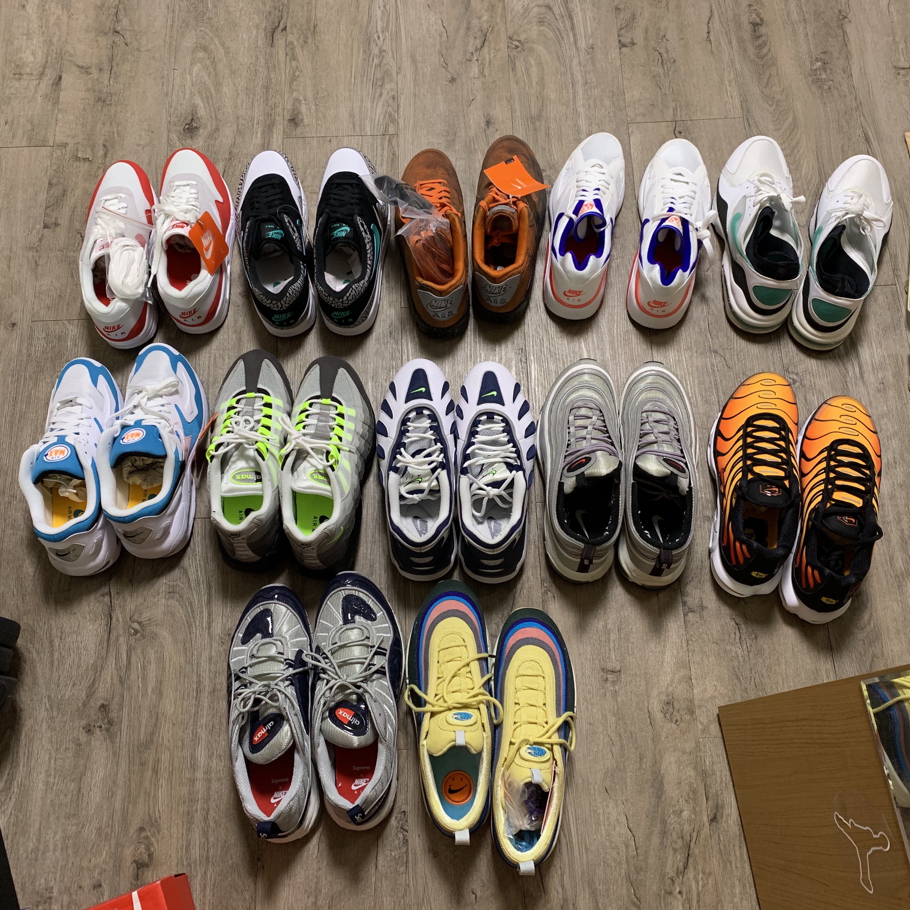 Nike x Sean Wotherspoon Air Max 1/97, Nike Air Max 95 OG Neon Yellow 2020 착용 스타일