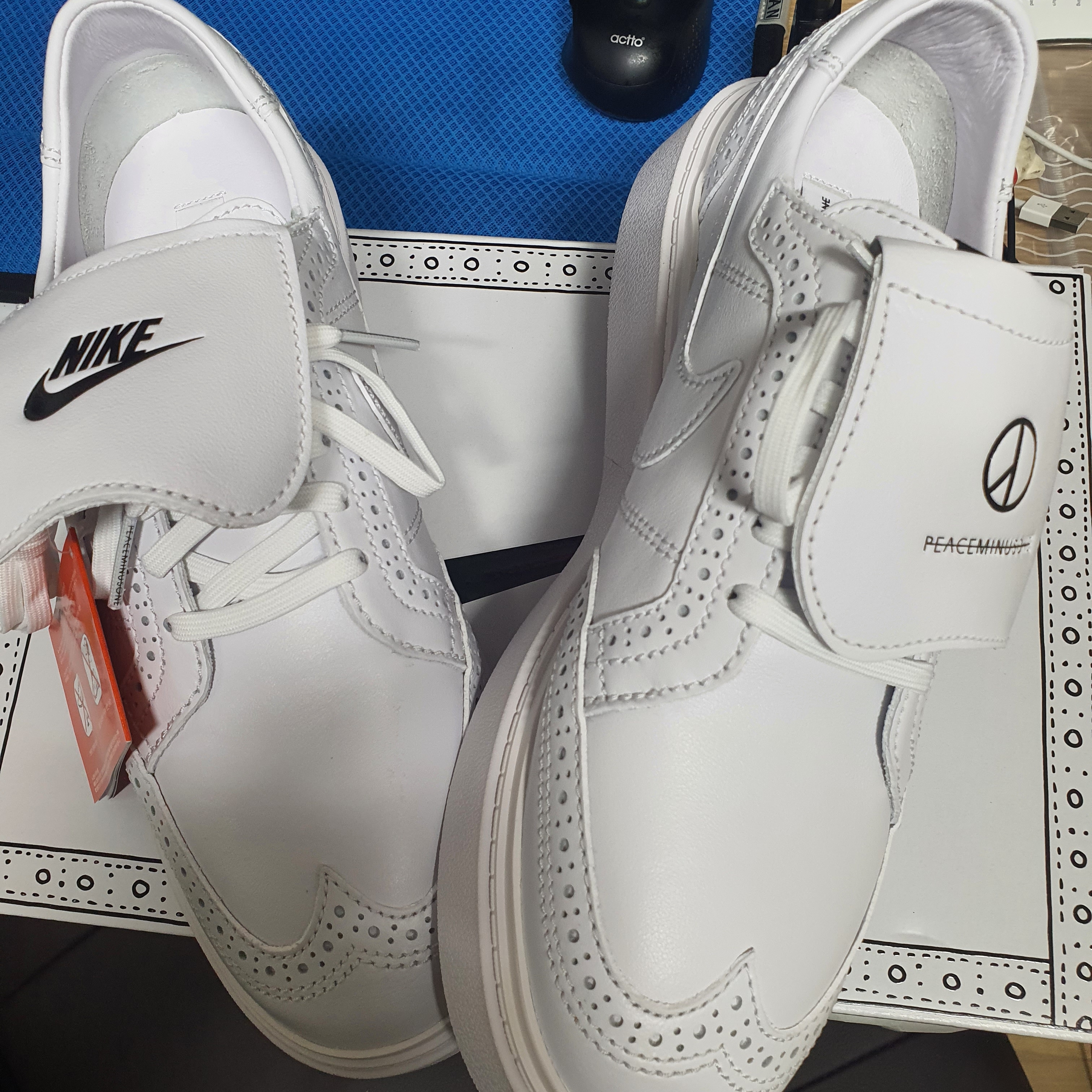 Nike x Peaceminusone Kwondo1 White 착용 스타일