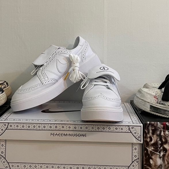 Nike x Peaceminusone Kwondo1 White, Nike x Peaceminusone Air Force 1 Low Para-Noise 2.0 착용 스타일 - 1