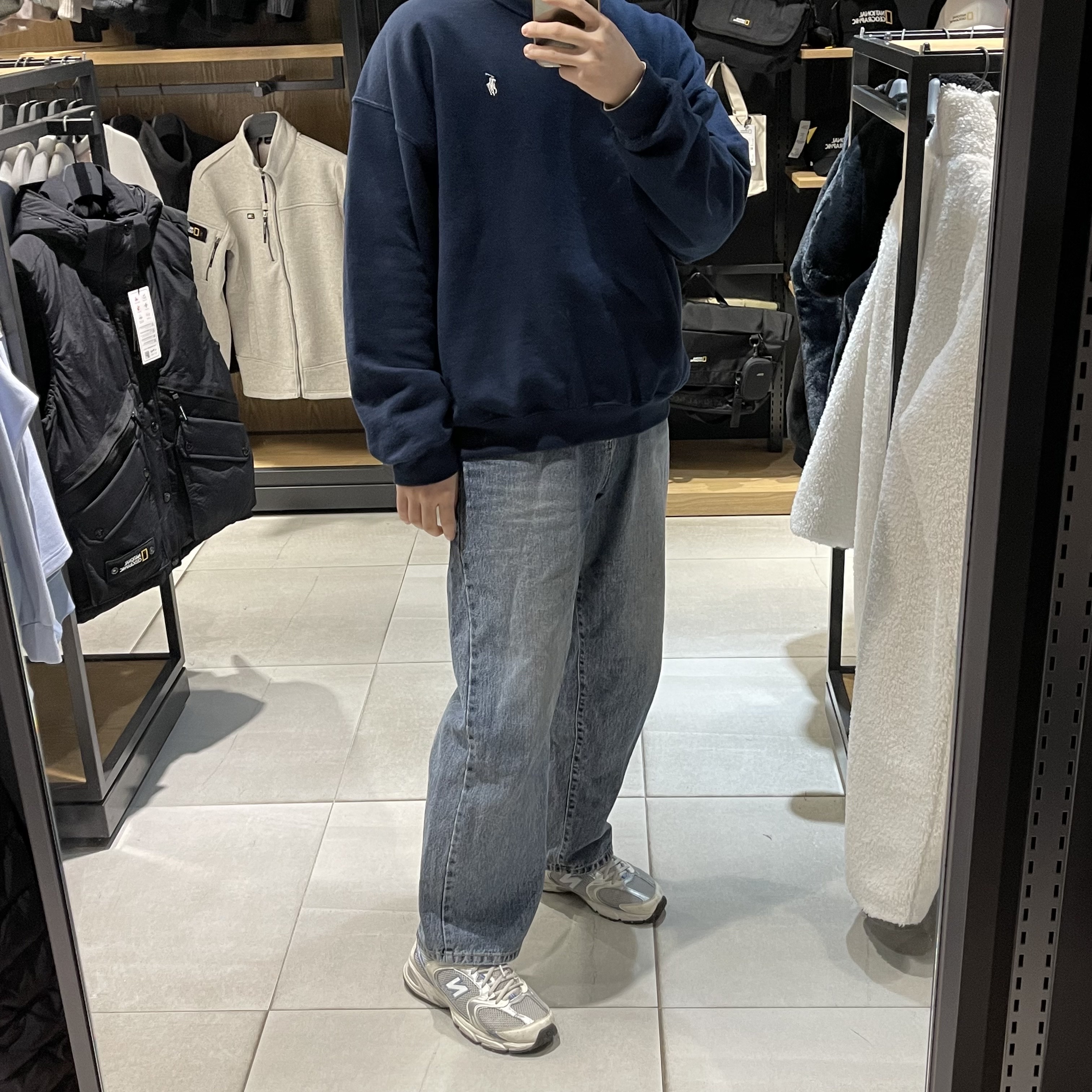 New Balance 530 Steel Blue 착용 스타일