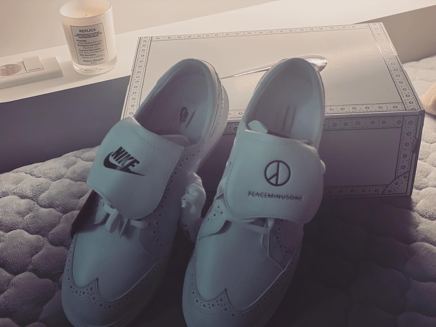 Nike x Peaceminusone Kwondo1 White 착용 스타일 - 2