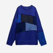 Zara x Ader Error Patchwork Oversize Sweater Blue