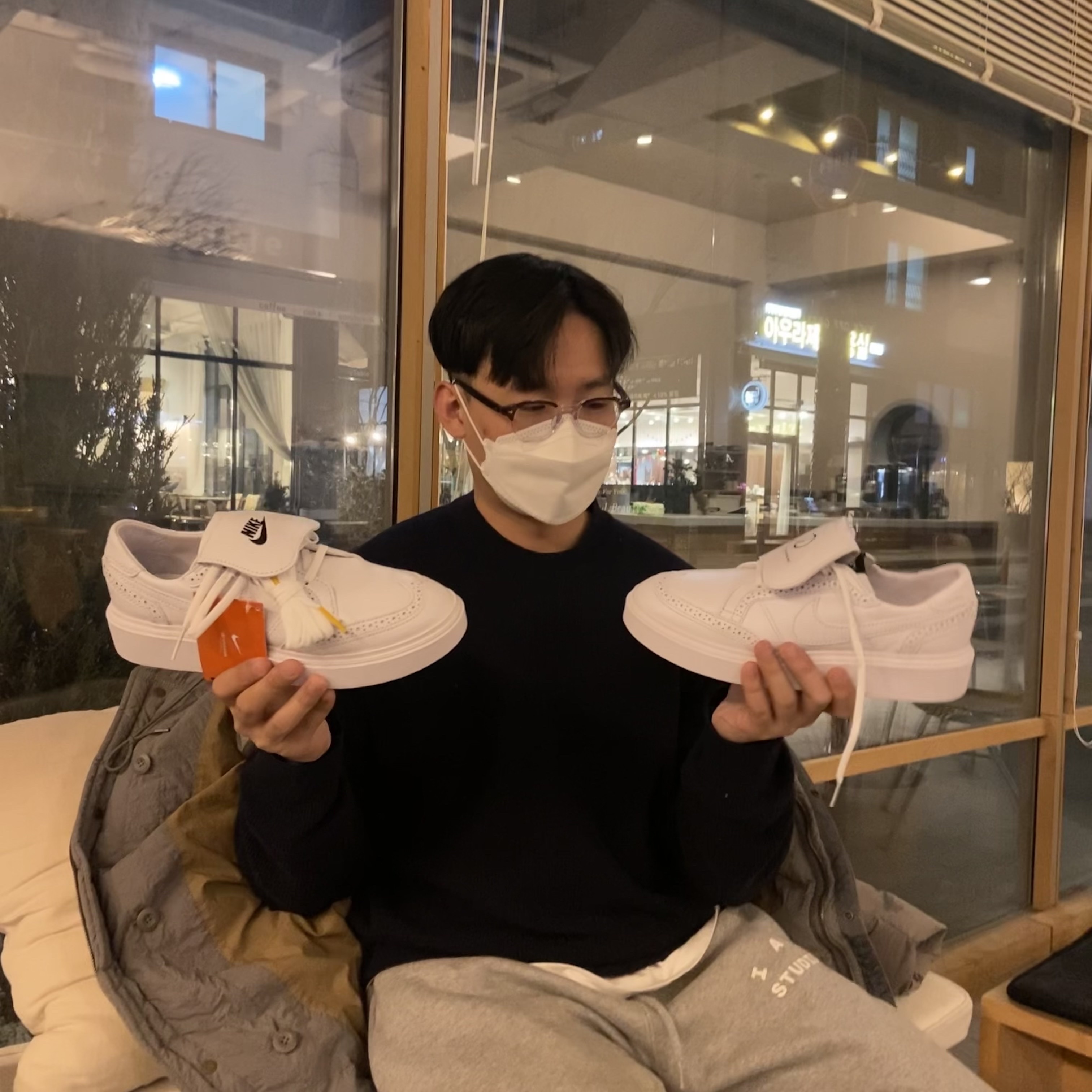 Nike x Peaceminusone Kwondo1 White 착용 스타일