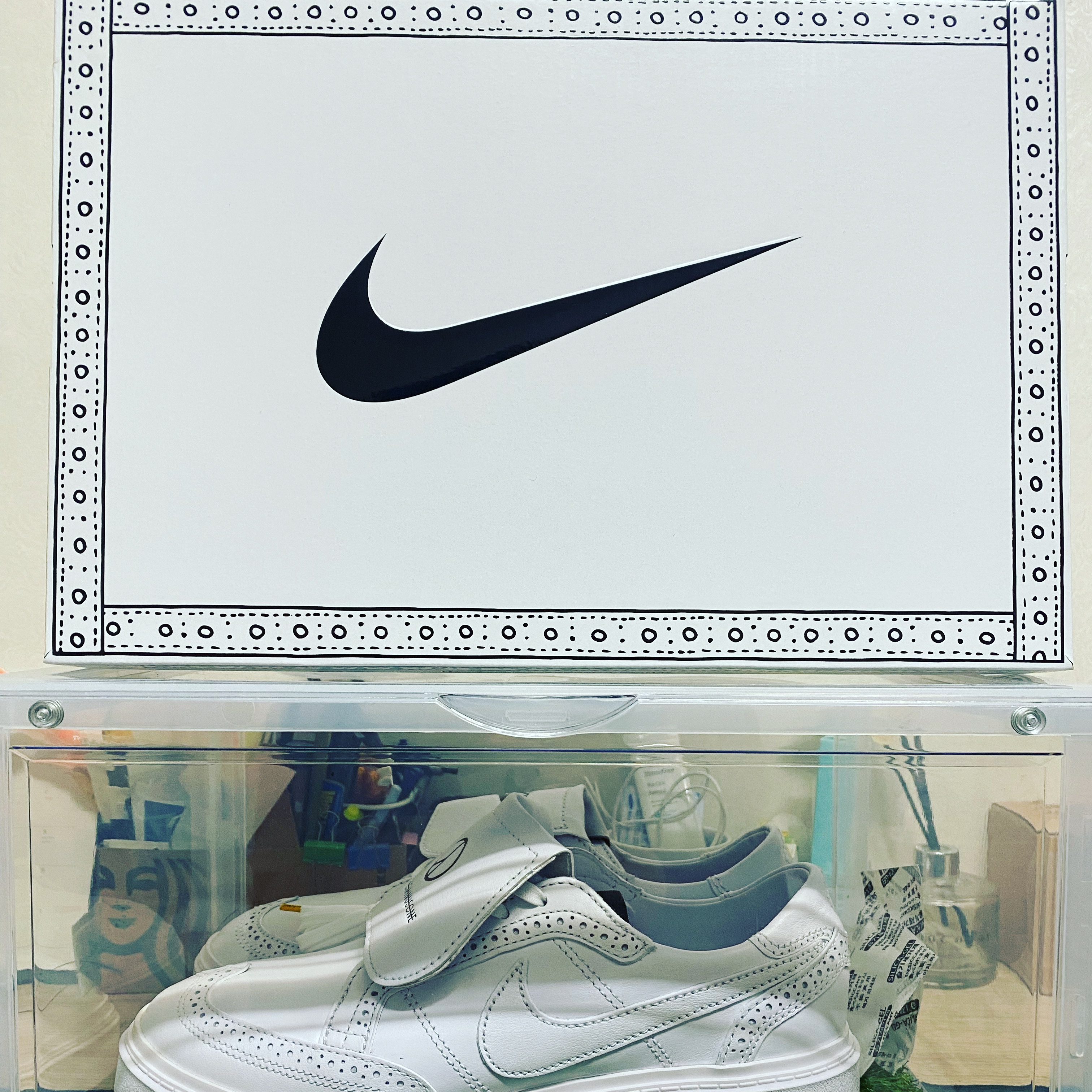 Nike x Peaceminusone Kwondo1 White 착용 스타일