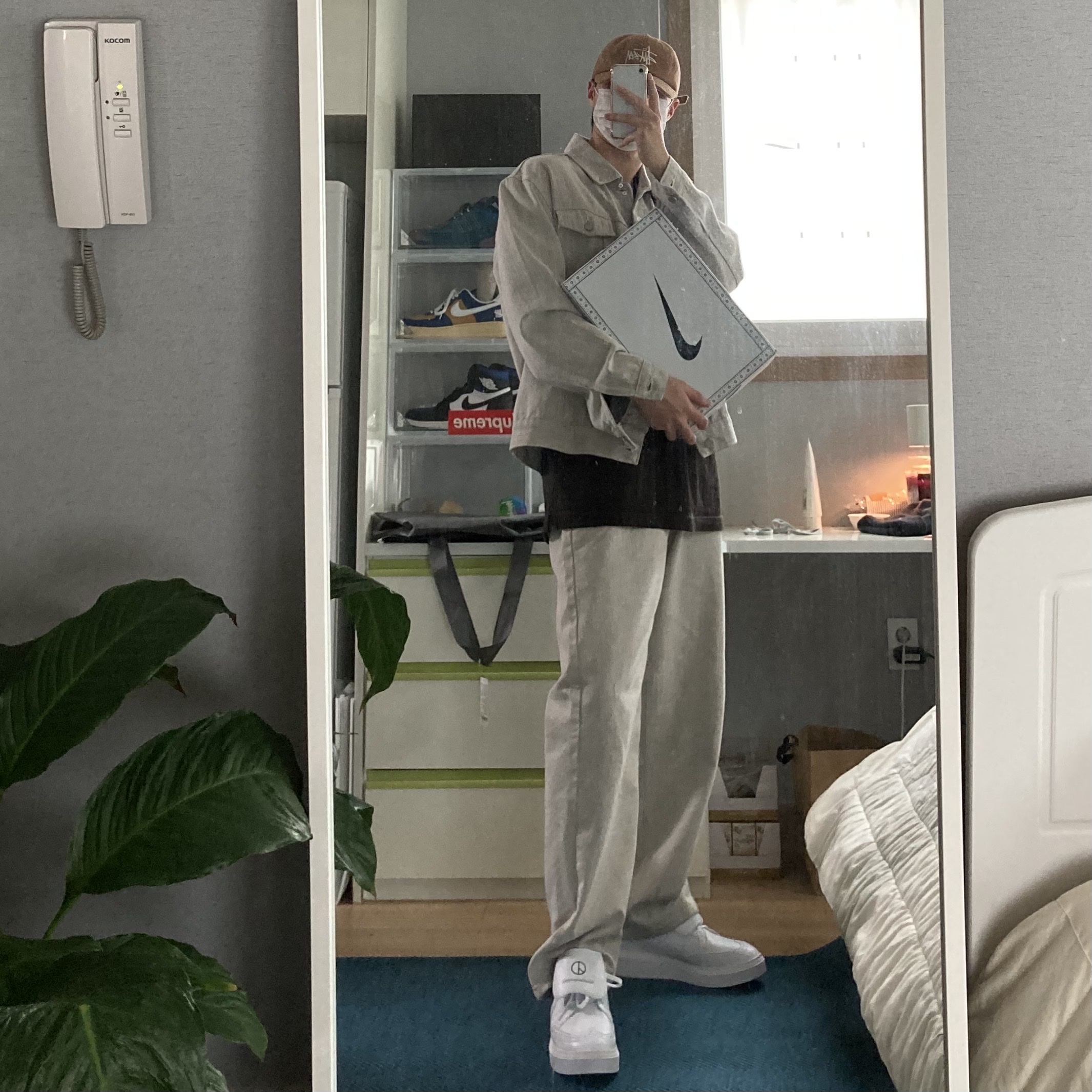 Nike x Peaceminusone Kwondo1 White 착용 스타일 - 2