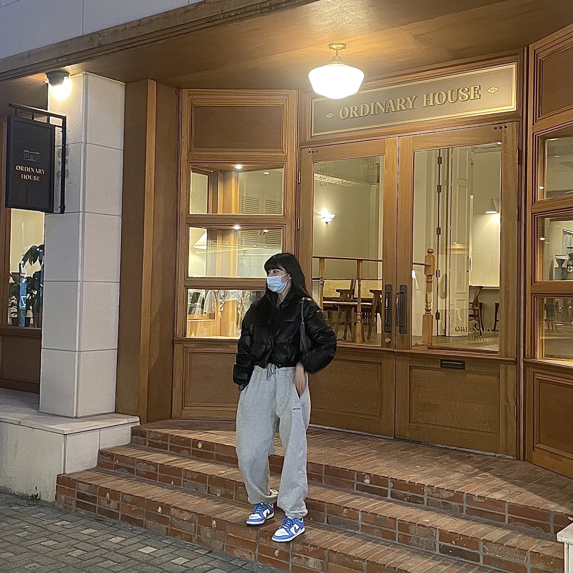 (W) Nike Dunk Low Coast, Nike Dunk Low Retro University Blue 착용 스타일 - 1