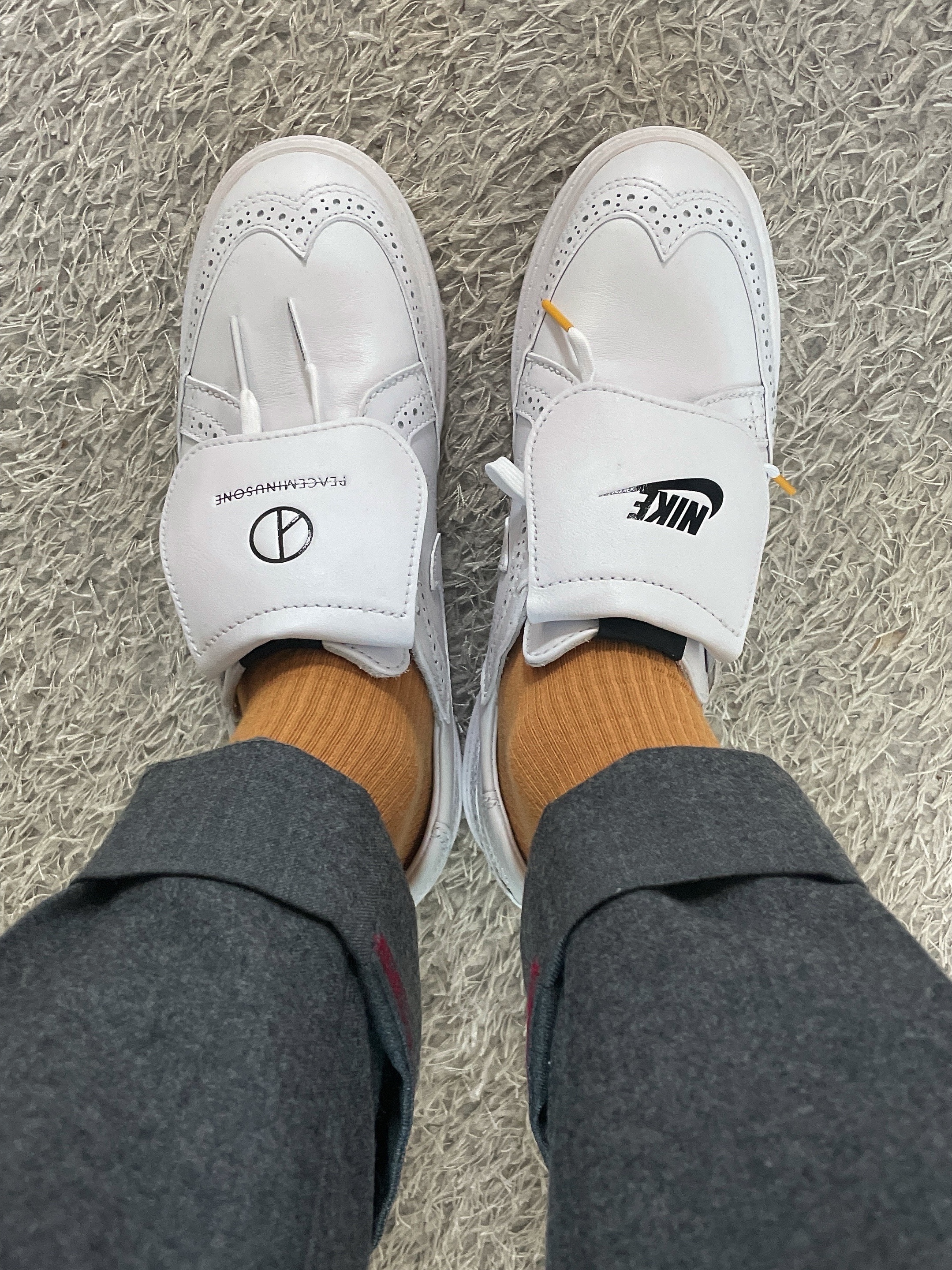 Nike x Peaceminusone Kwondo1 White 착용 스타일 - 2