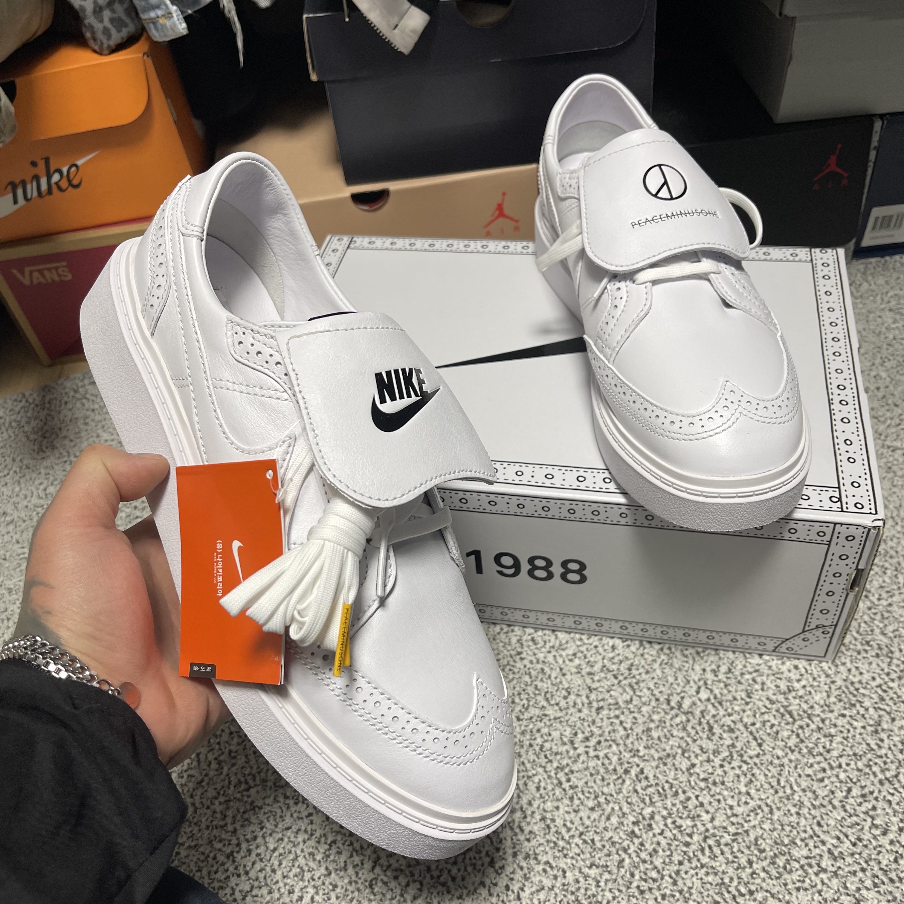 Nike x Peaceminusone Kwondo1 White 착용 스타일