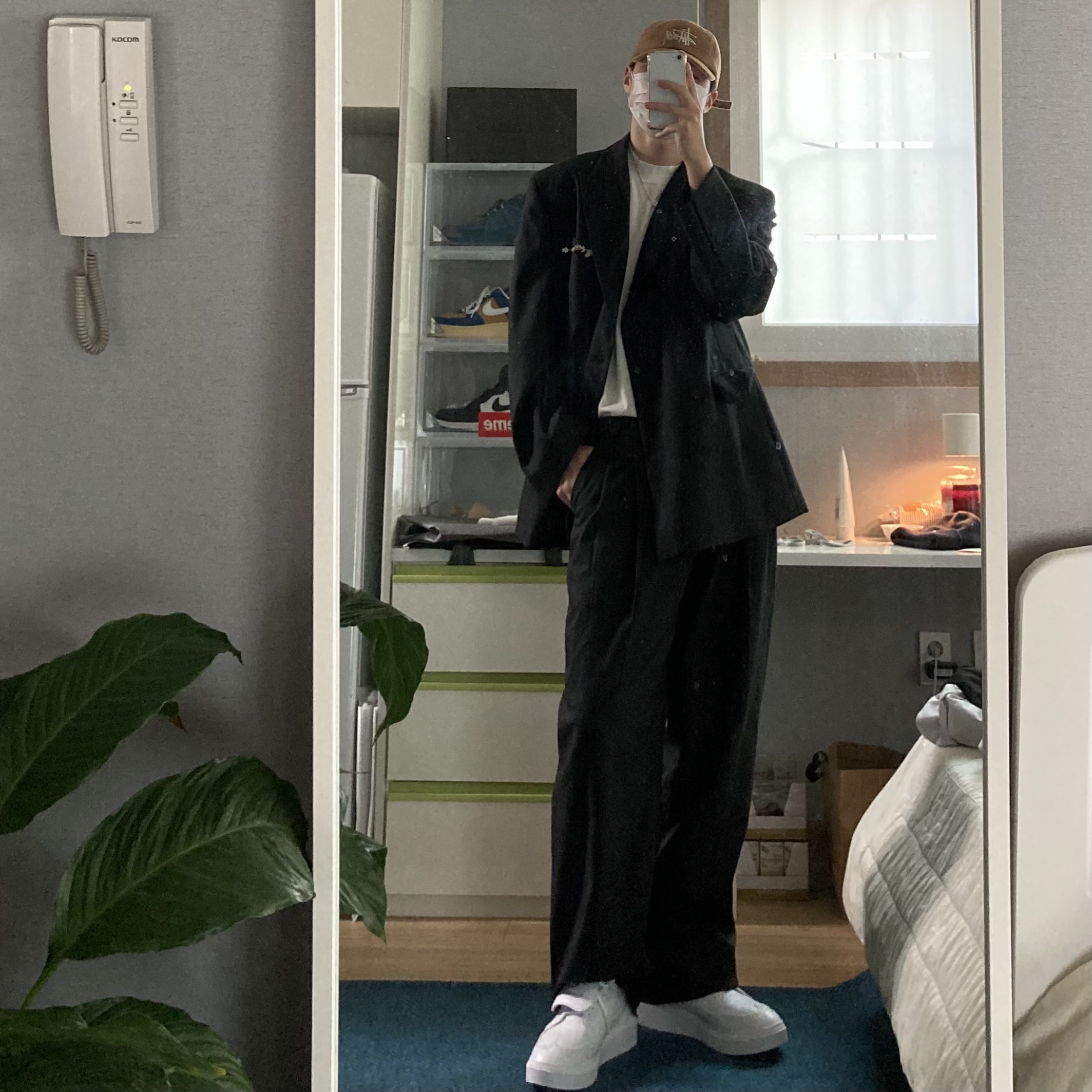 Nike x Peaceminusone Kwondo1 White 착용 스타일 - 1