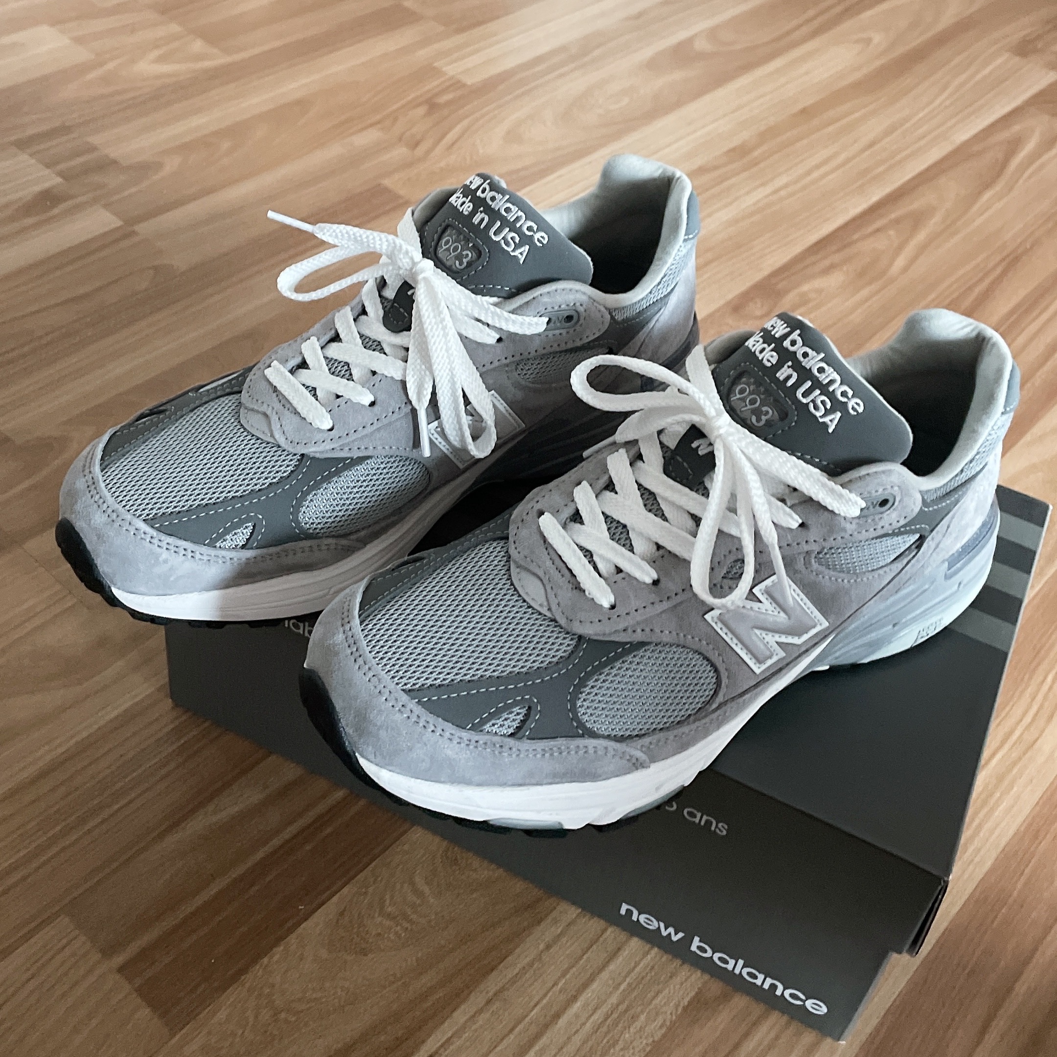 New Balance 993 Made in USA Grey - D Standard 착용 스타일 - 1