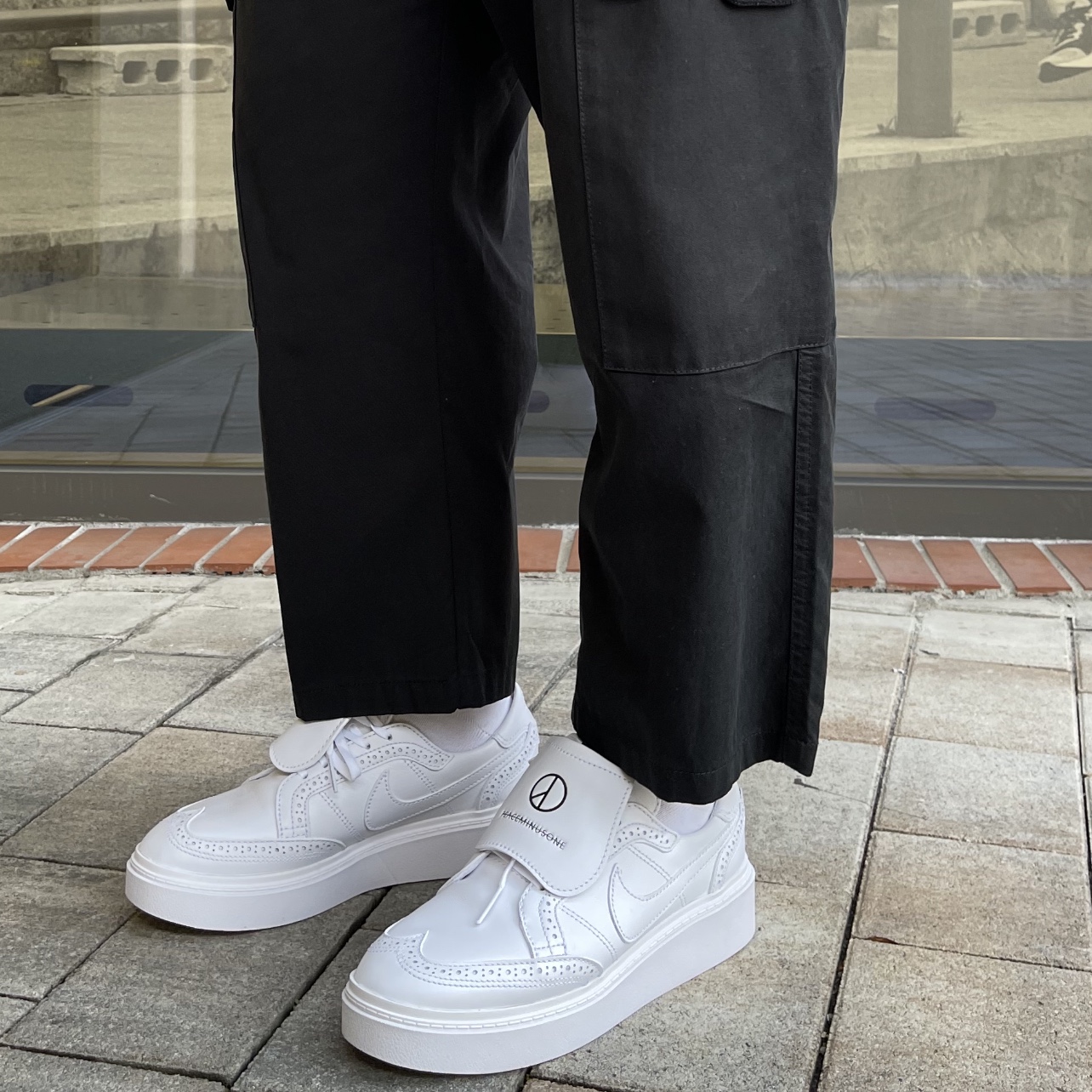 Nike x Peaceminusone Kwondo1 White 착용 스타일 - 1