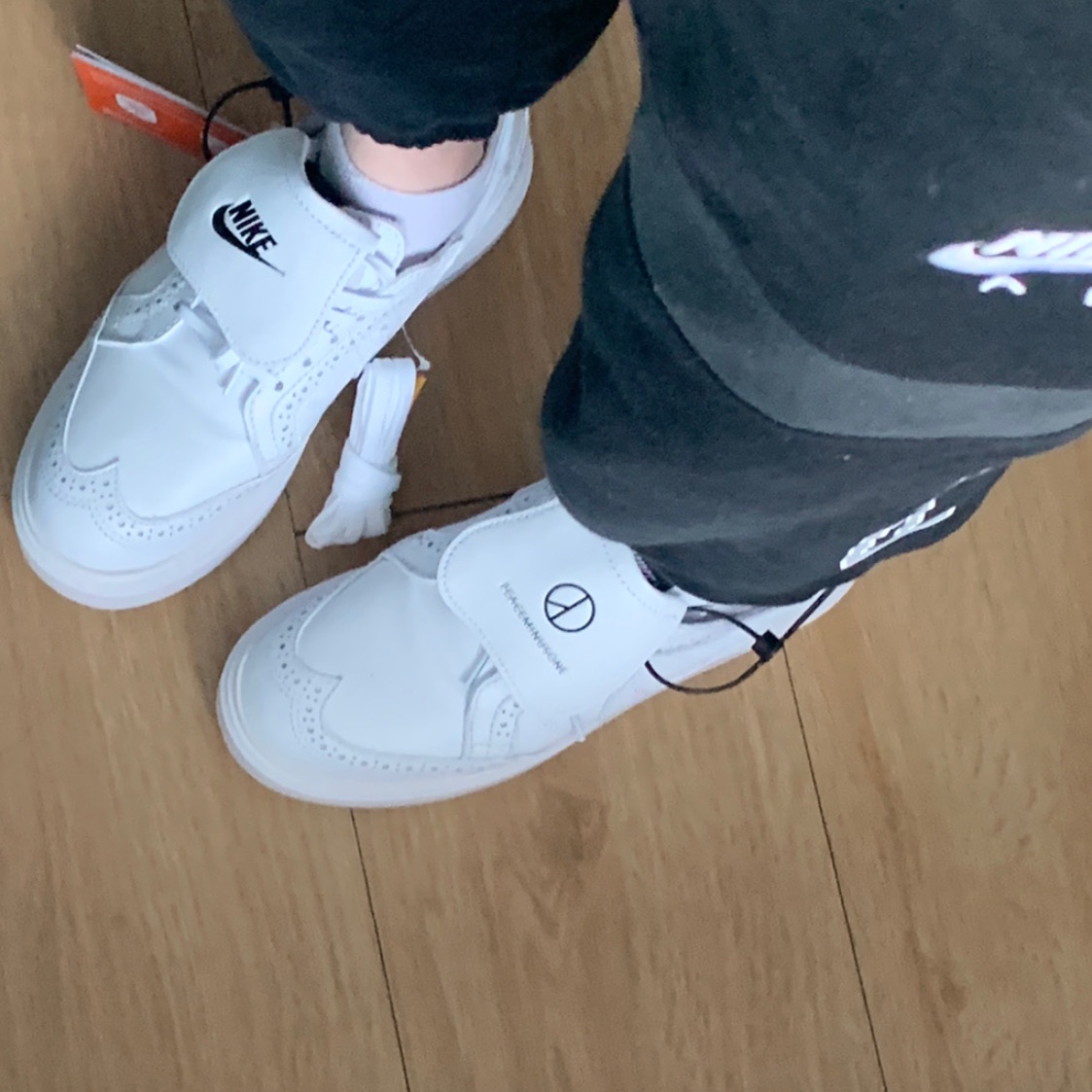 Nike x Peaceminusone Kwondo1 White 착용 스타일 - 2