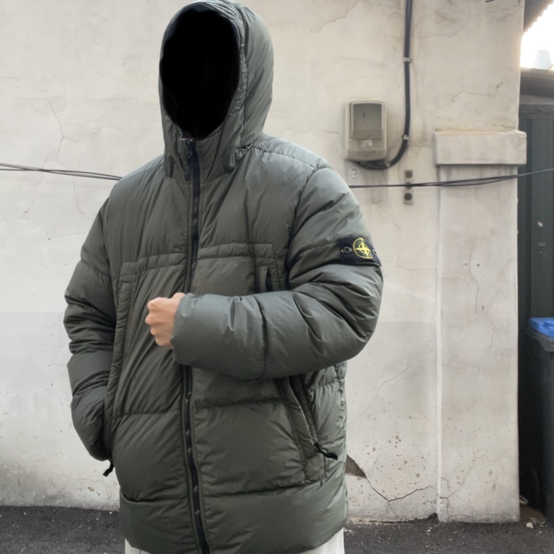 Stone Island 40723 Crinkle Reps Hooded Down Jacket Navy Blue - 20FW 착용 스타일 - 2