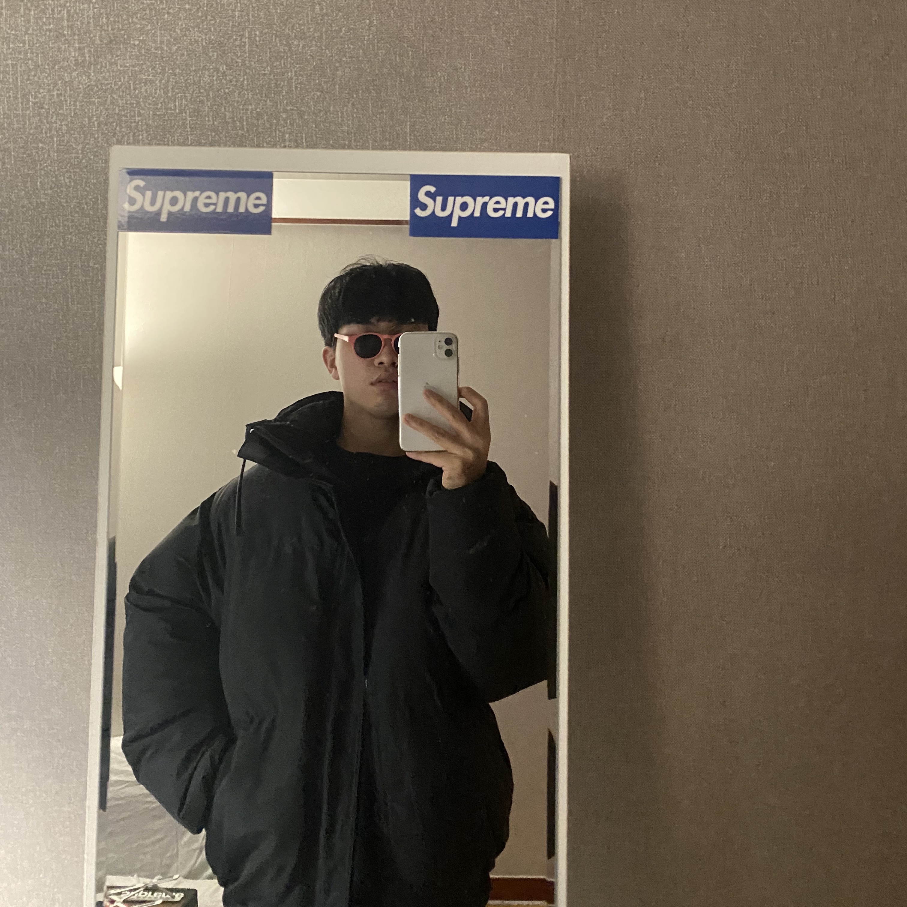 Essentials Puffer Jacket Black - 20FW 착용 스타일 - 1