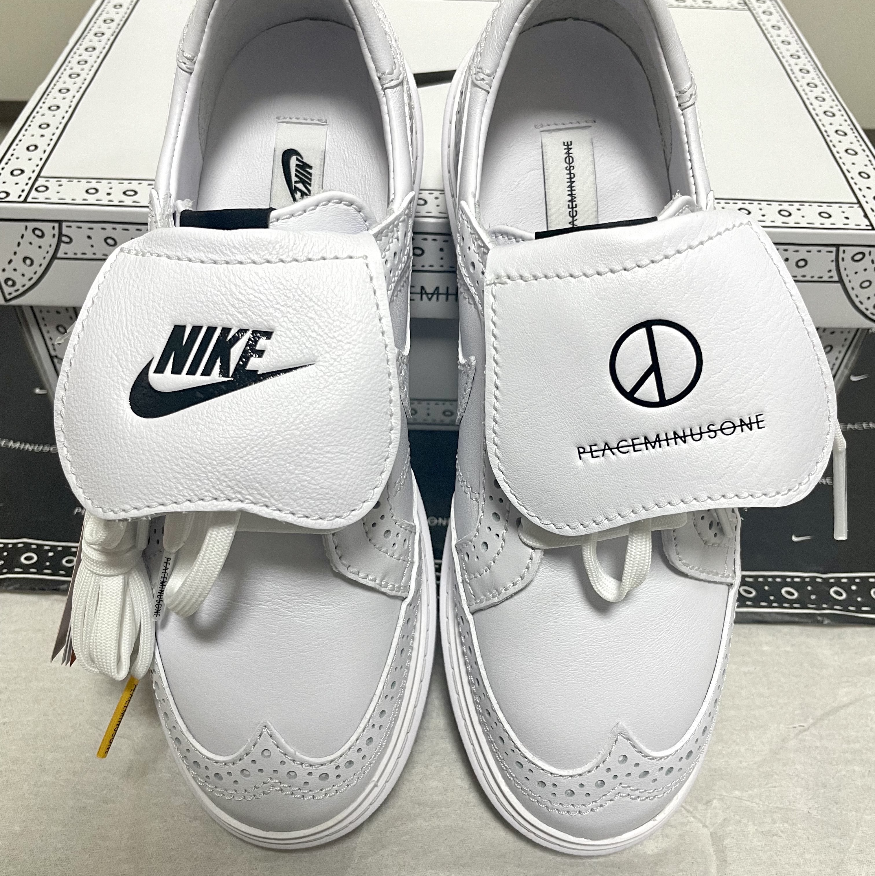 Nike x Peaceminusone Kwondo1 White 착용 스타일 - 3