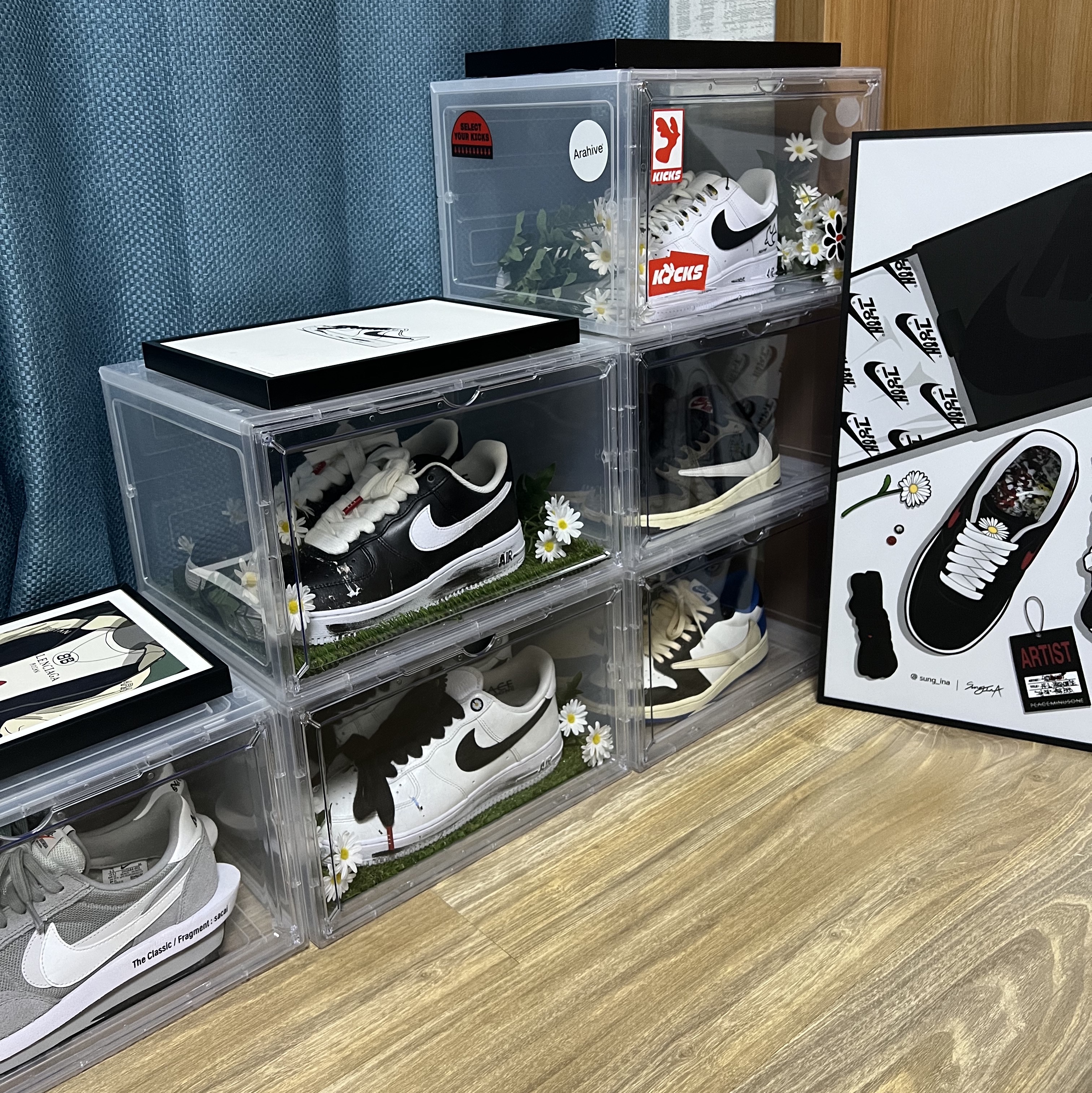 Jordan 1 x Travis Scott Retro Low OG SP Mocha, Jordan 1 x Travis Scott x Fragment Retro Low OG SP Military Blue 착용 스타일