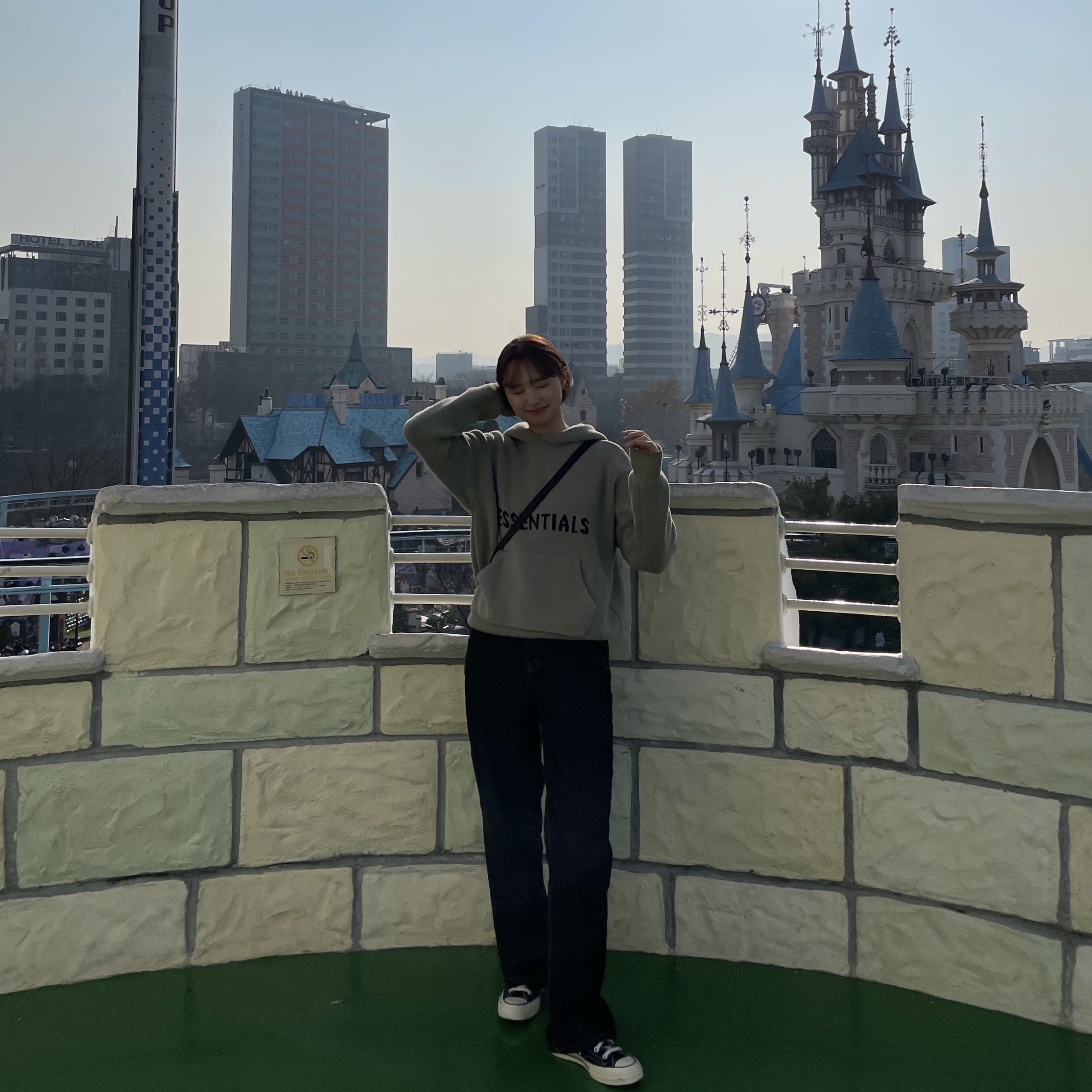 Essentials Knit Pullover Hoodie Pistachio - 21FW 착용 스타일