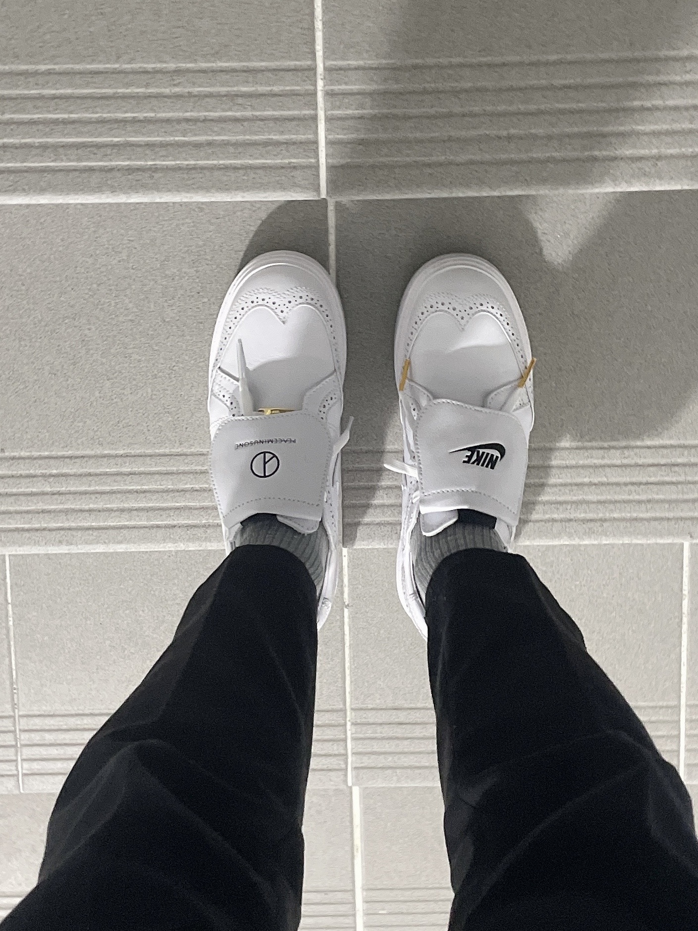 Nike x Peaceminusone Kwondo1 White 착용 스타일 - 3