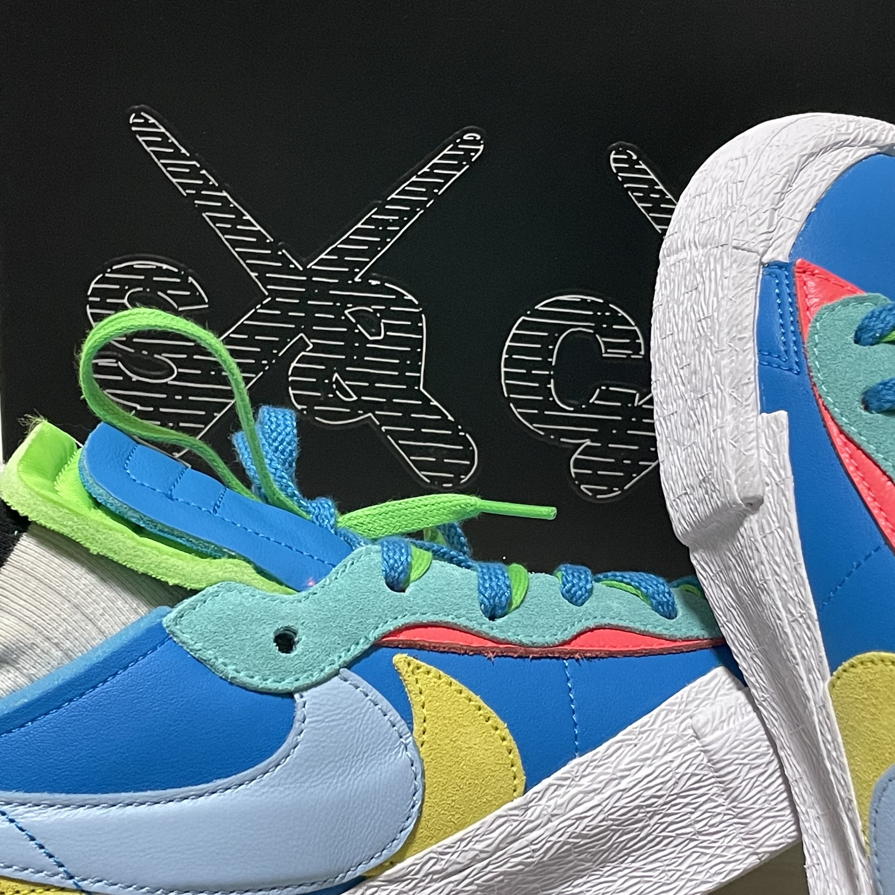 Nike x Sacai x Kaws Blazer Low Neptune Blue 착용 스타일