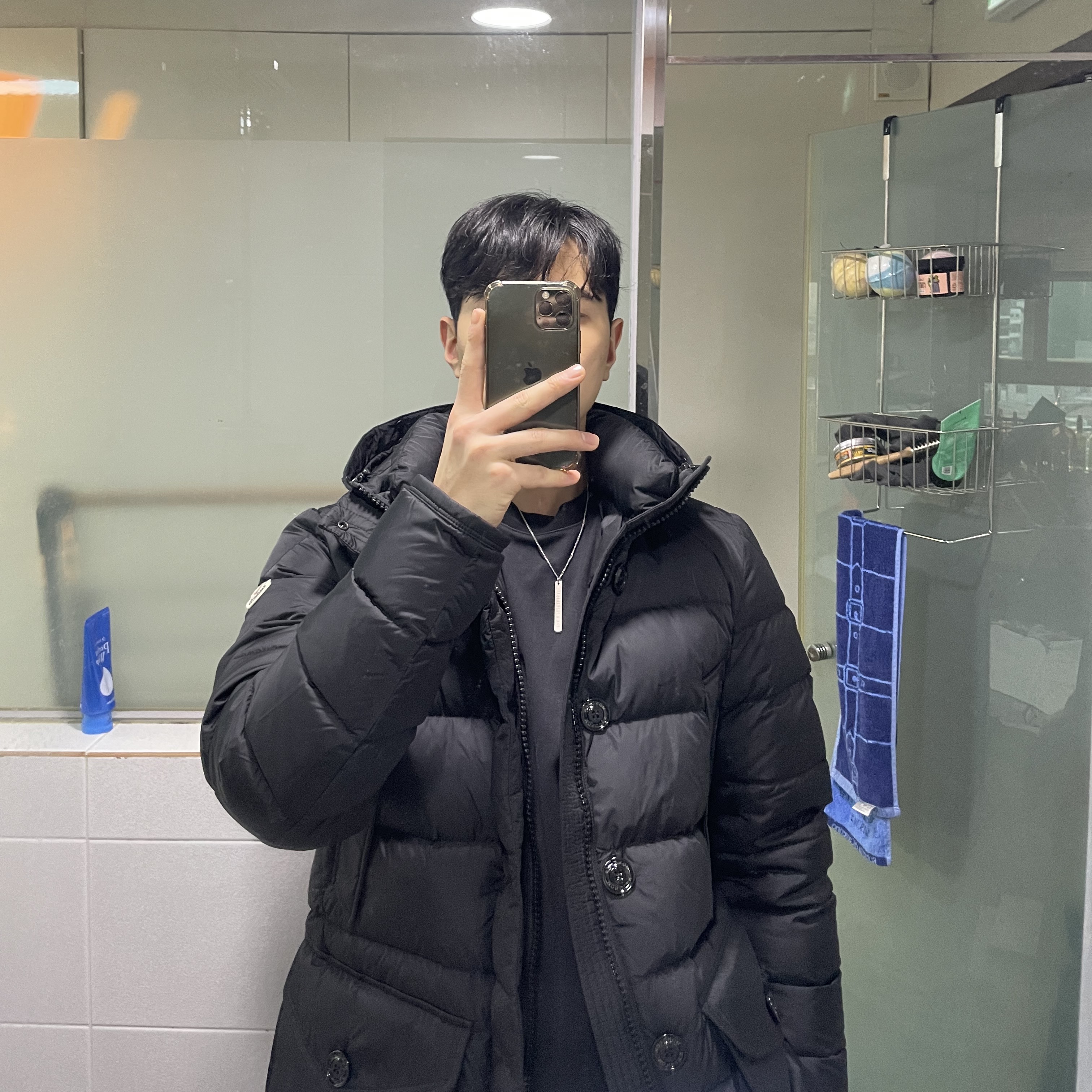 Moncler Cluny Long Down Jacket Black - 21FW 착용 스타일 - 2