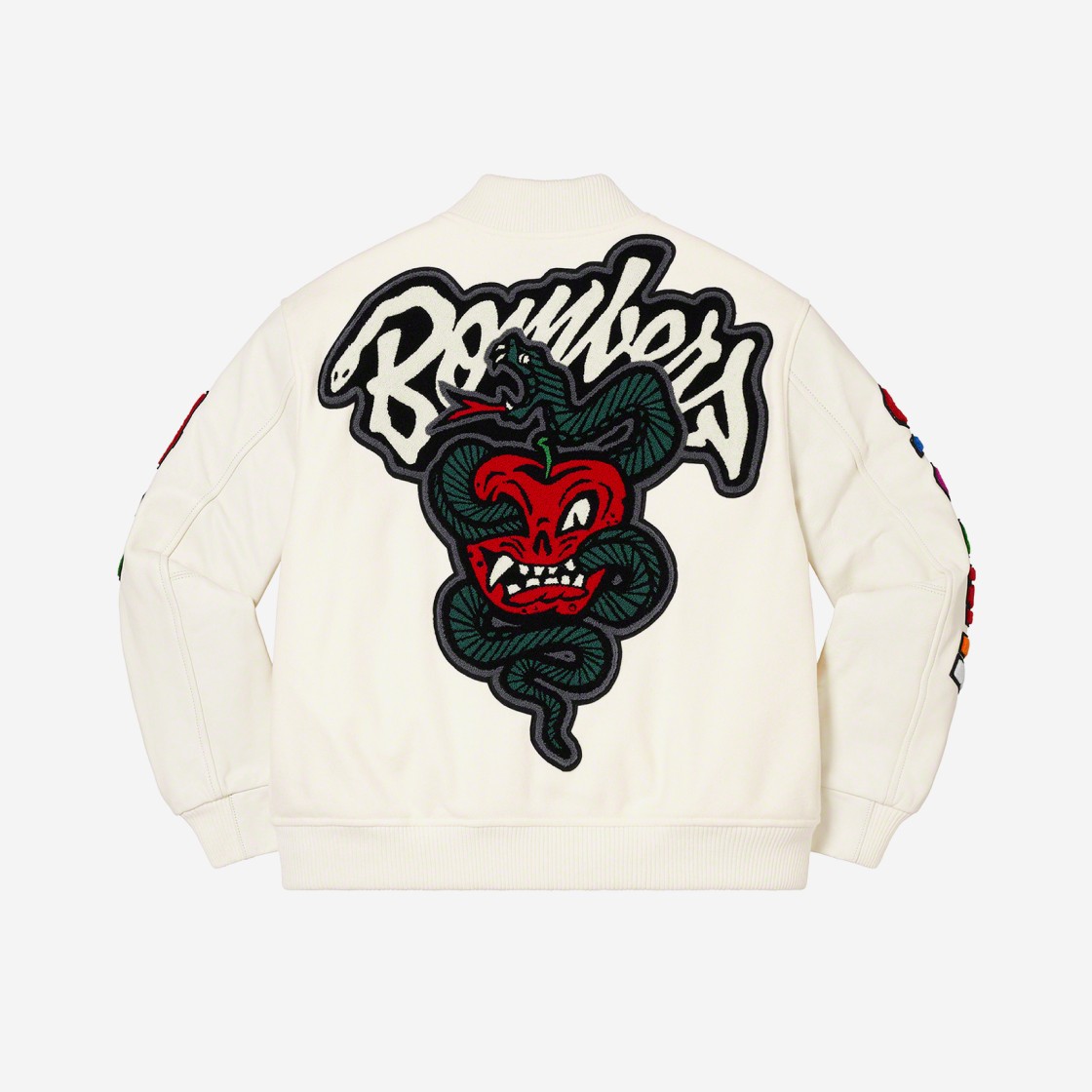 Supreme x WTAPS Varsity Jacket White - 21FW 상세 이미지 3