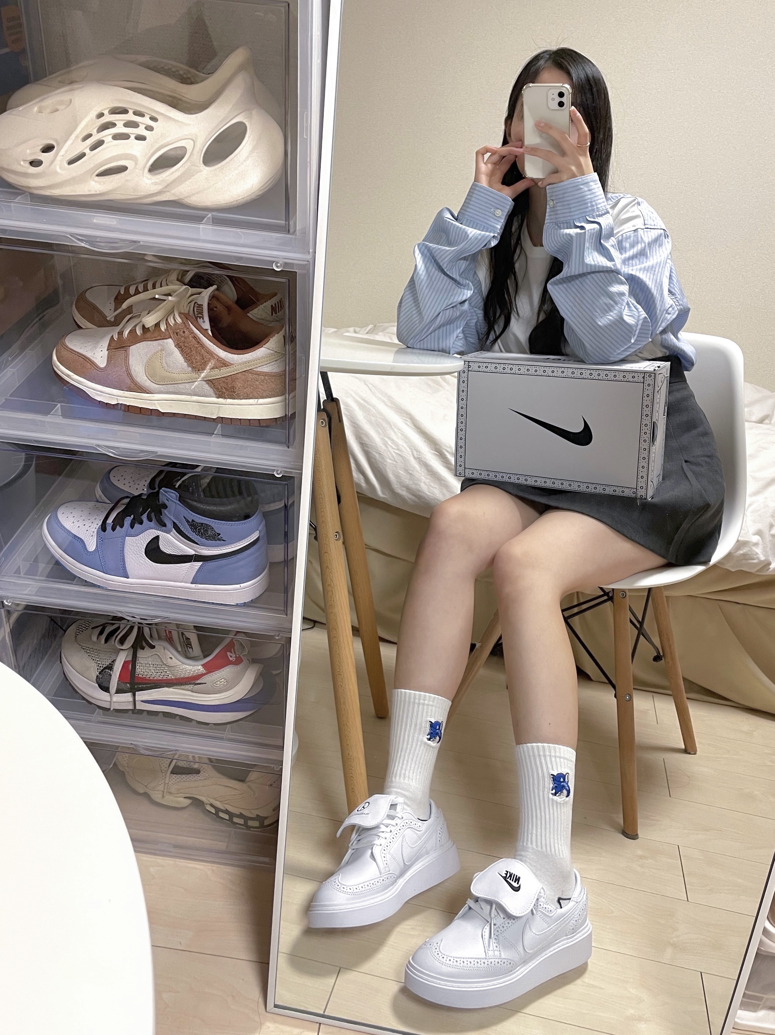 Nike x Peaceminusone Kwondo1 White, Adidas Yeezy Foam RNNR Sand 착용 스타일