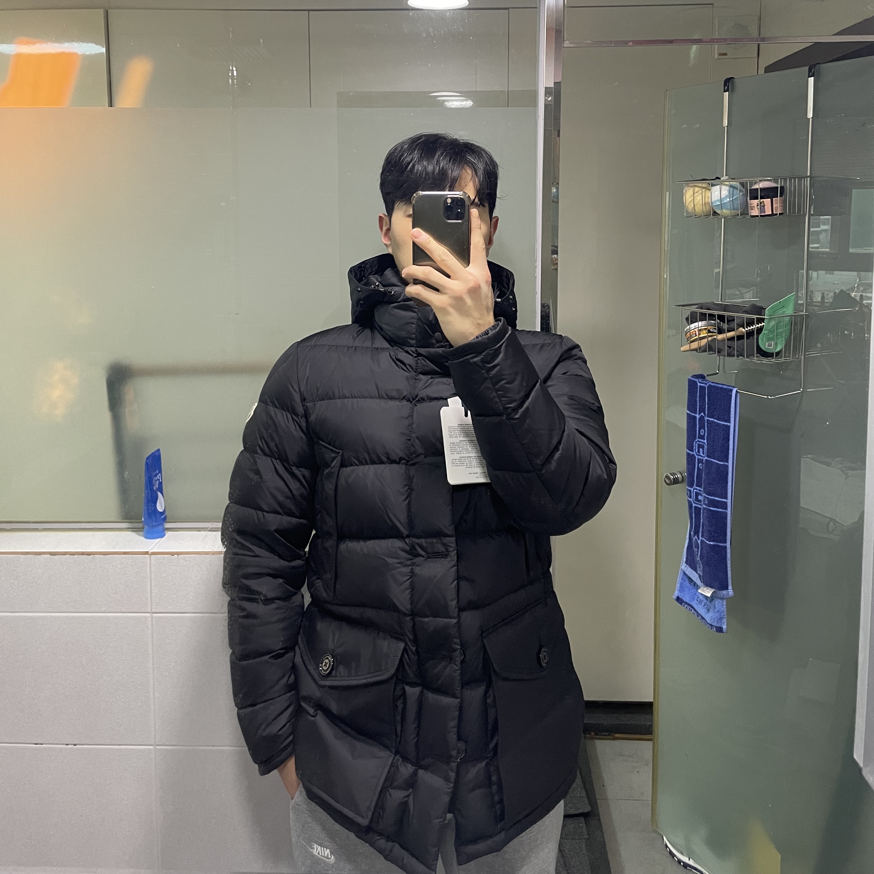 Moncler Cluny Long Down Jacket Black - 21FW 착용 스타일 - 1