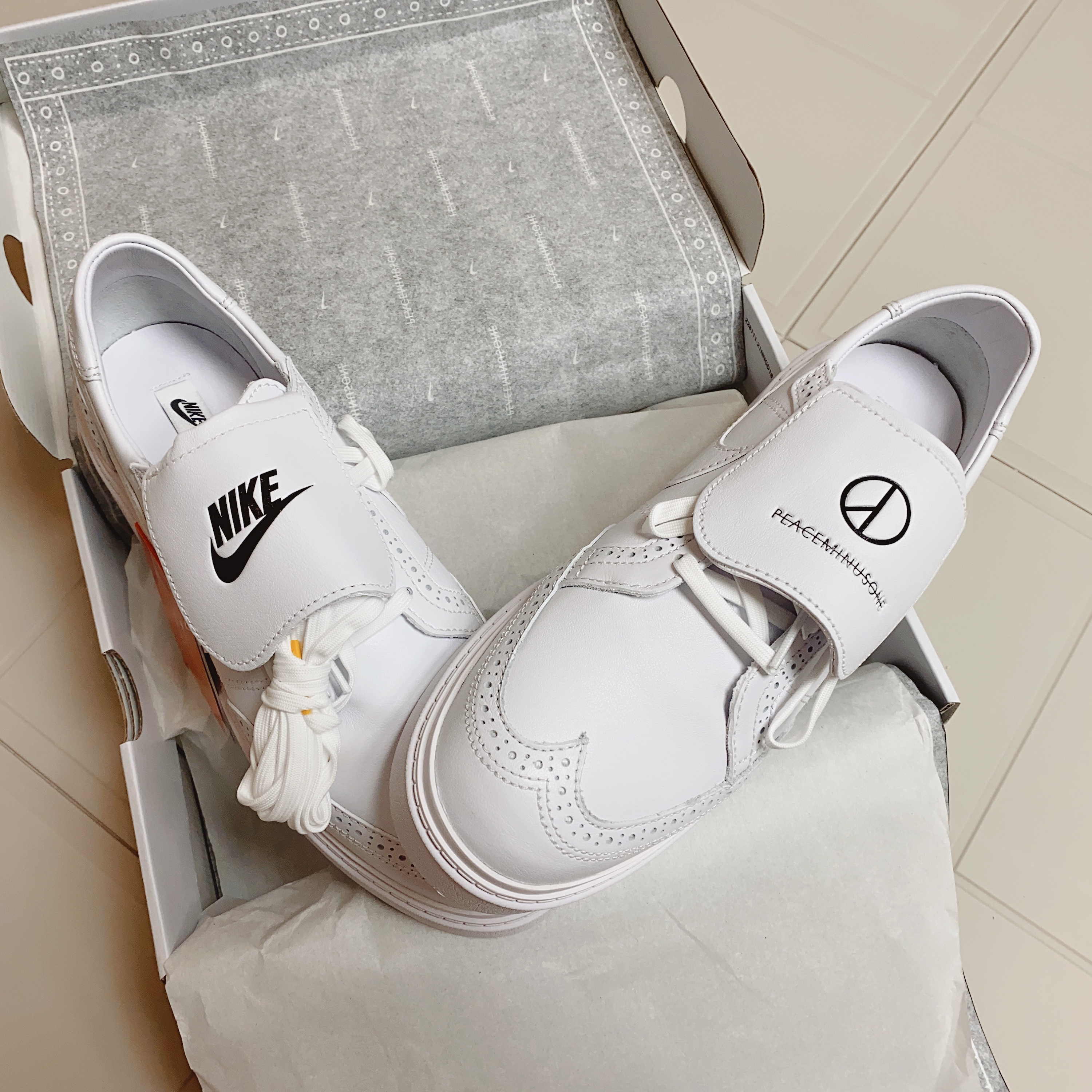 Nike x Peaceminusone Kwondo1 White 착용 스타일 - 2